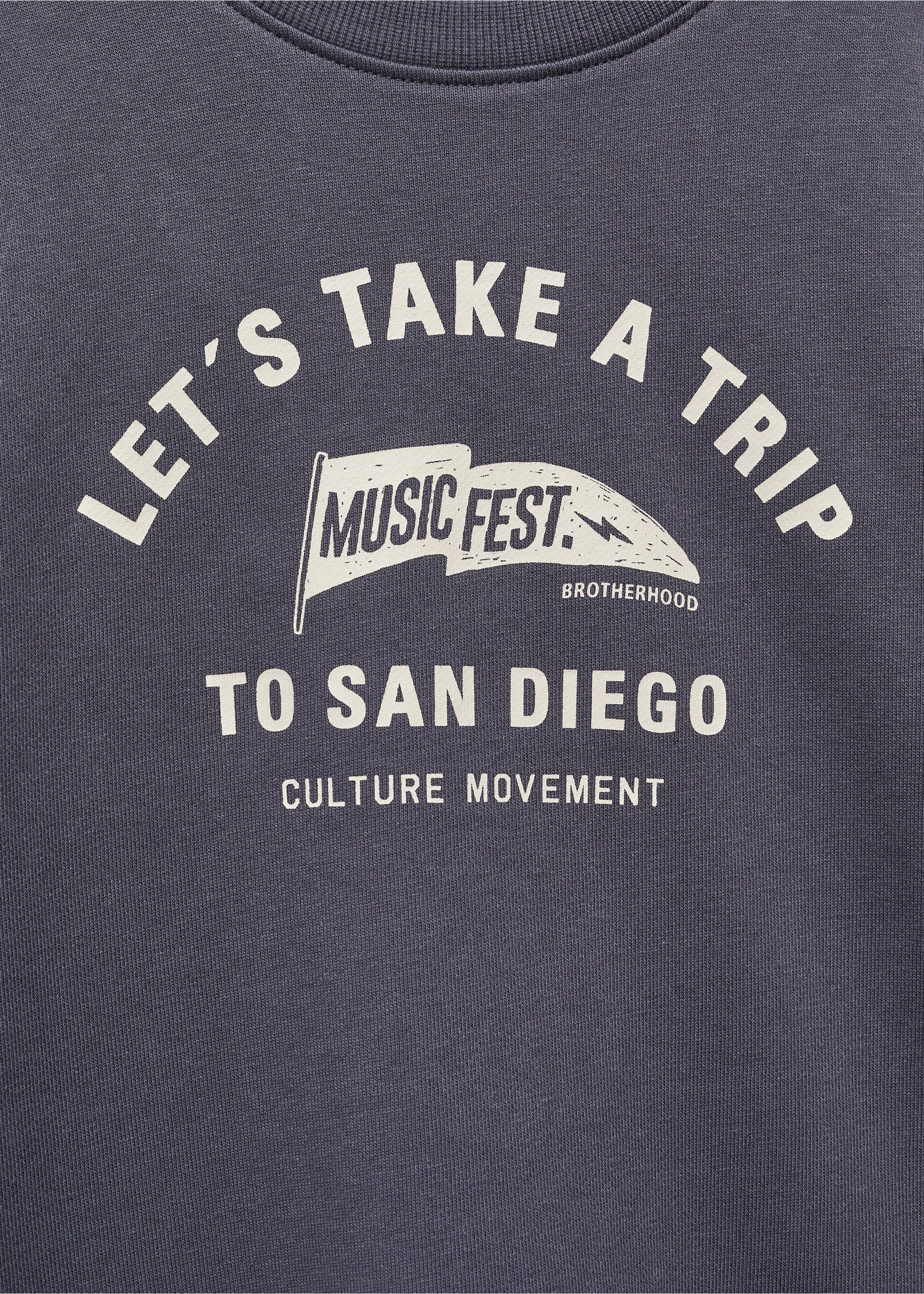 Message cotton sweatshirt - Details of the article 8, Charcoal. Ref: 67070655-00.