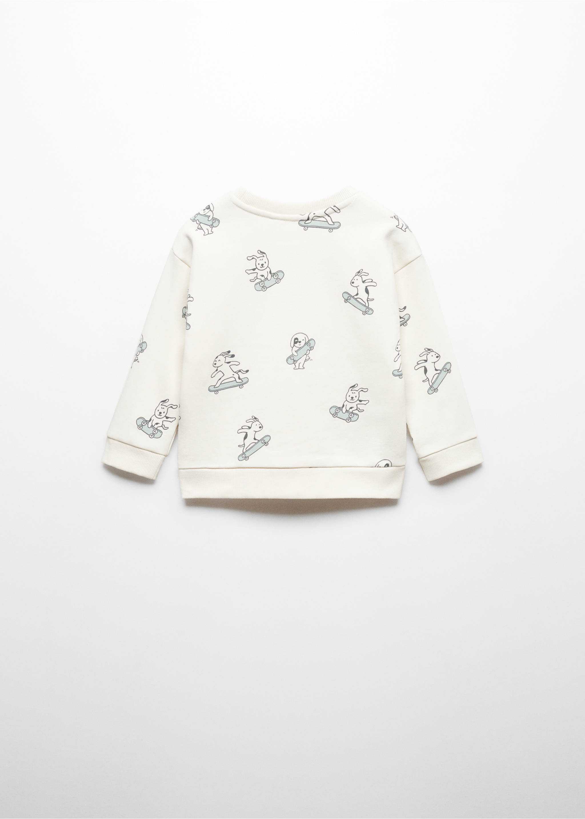Printed cotton sweatshirt - Reverse of the article, Off White. Ref: 67070659-00.