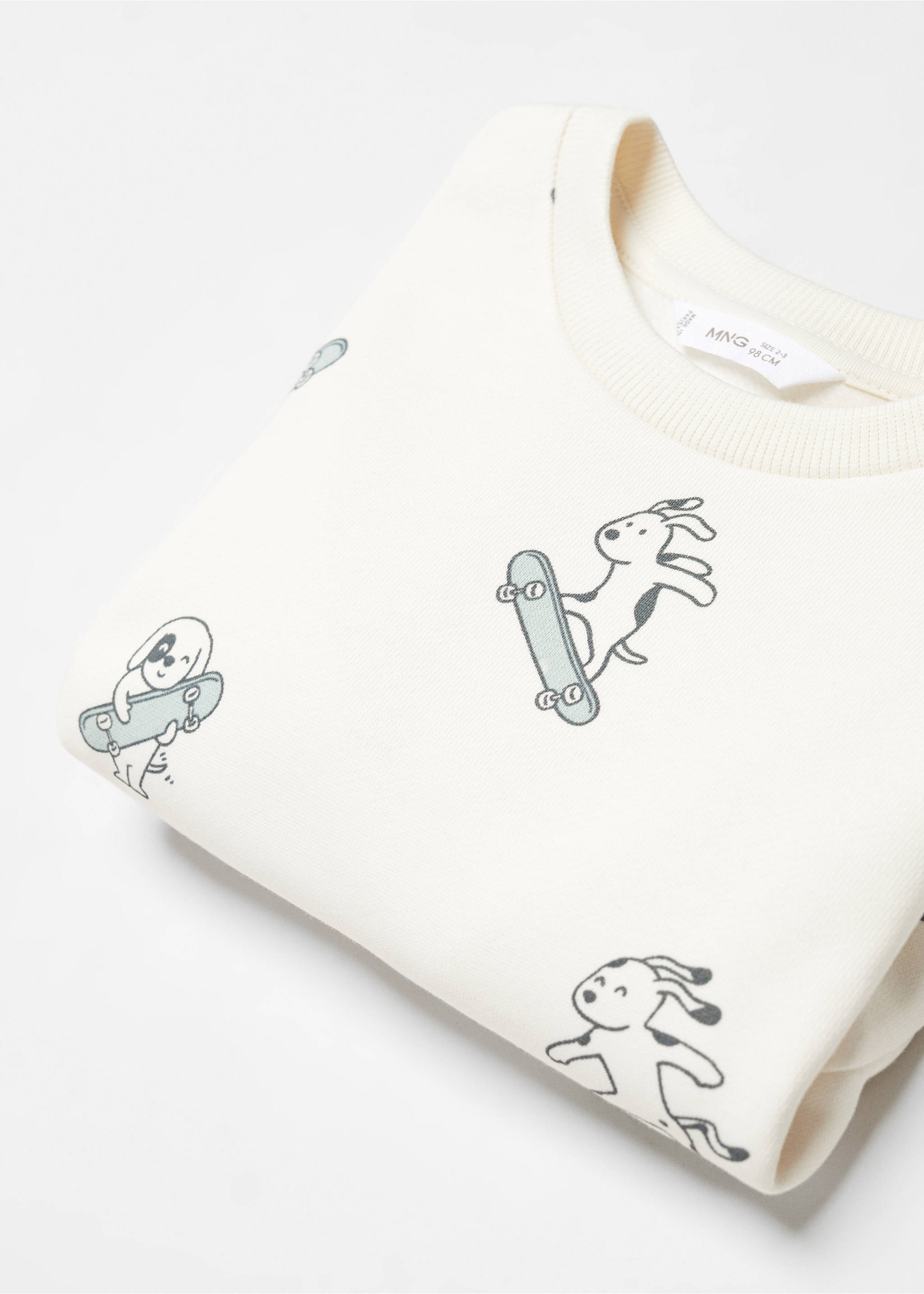 Printed cotton sweatshirt - Details of the article 8, Off White. Ref: 67070659-00.