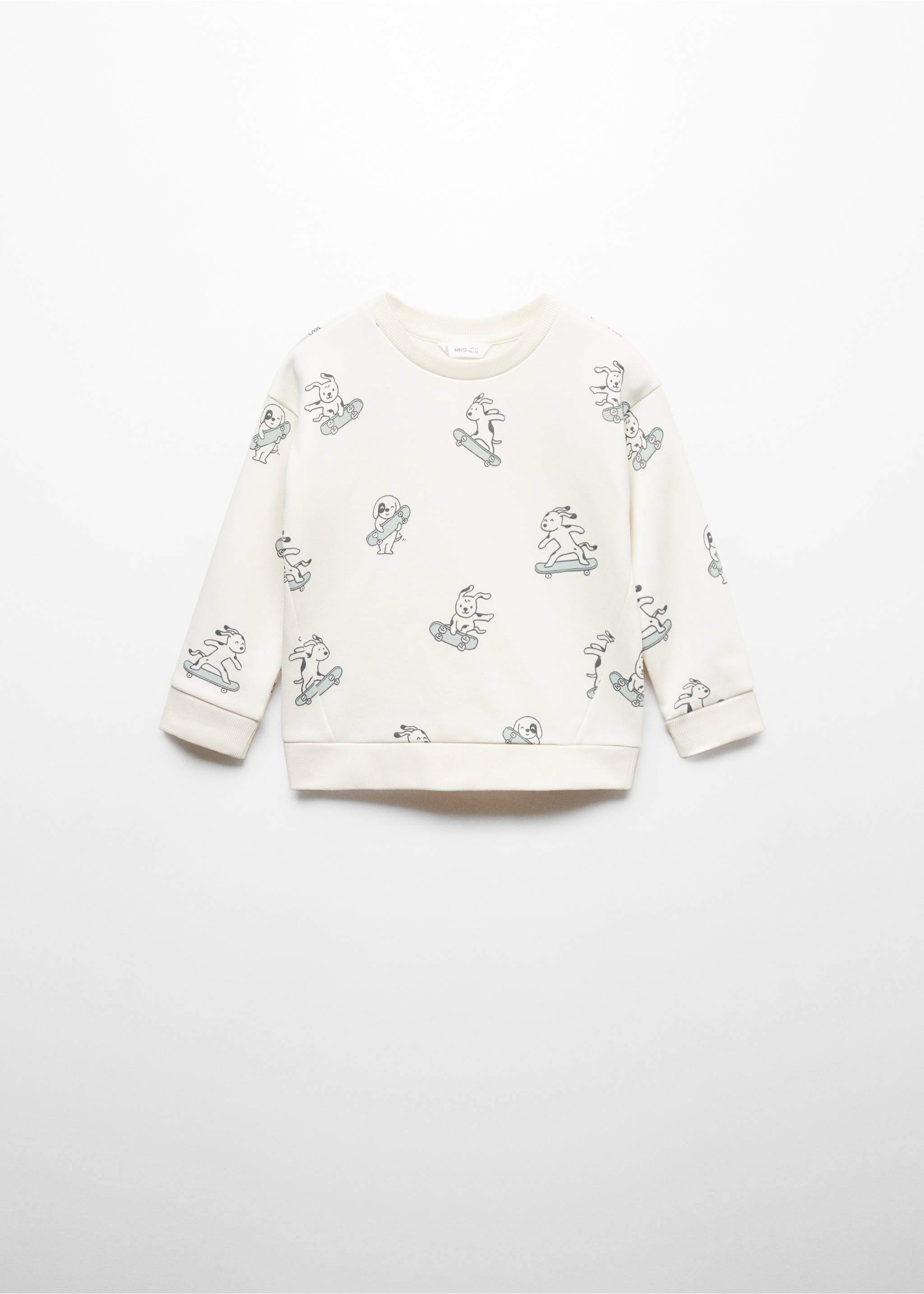 Sweat-shirt coton imprimé - Article sans modèle, Blanc cassé. Ref: 67070659-00.