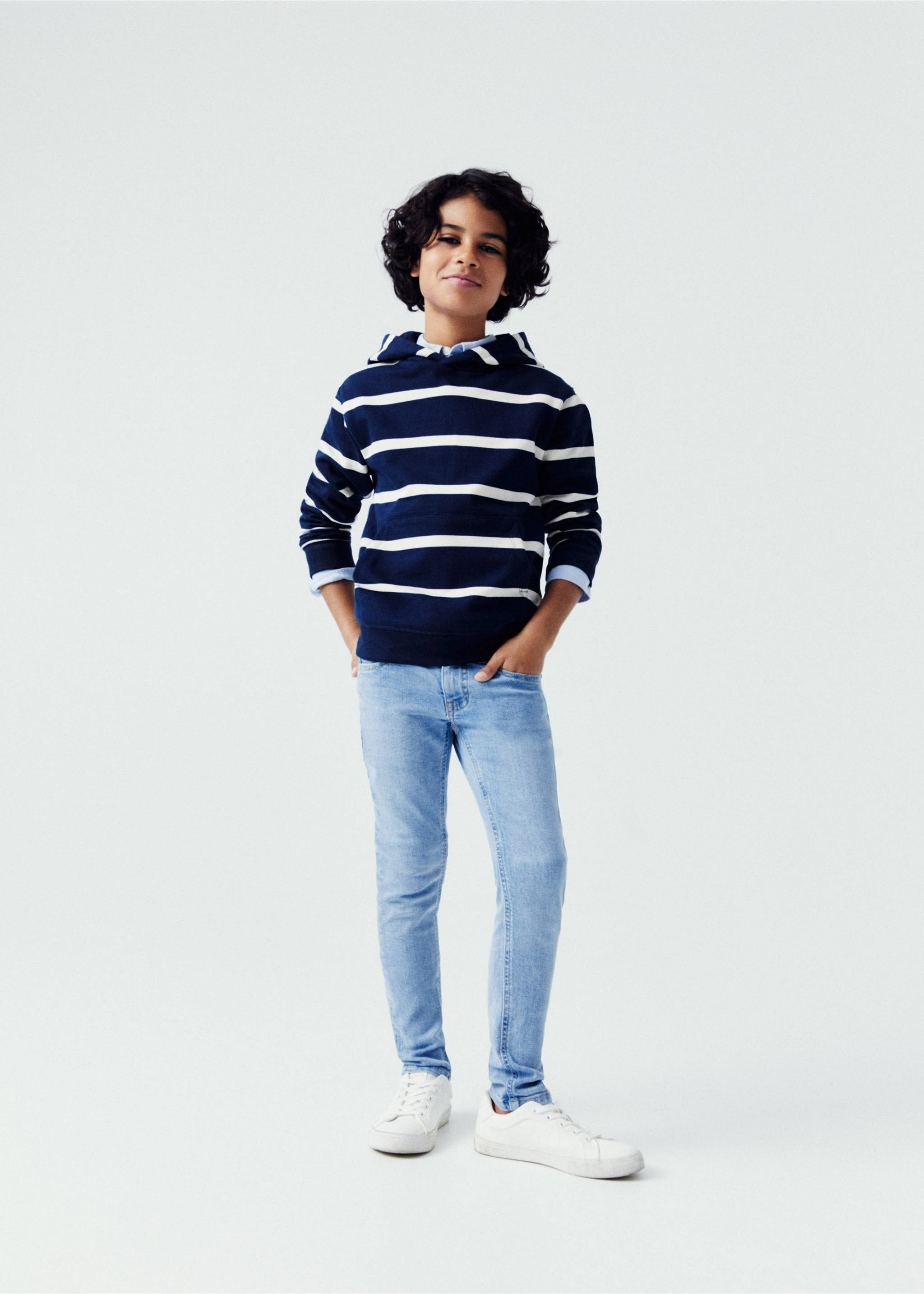 Cotton skinny Jeans - Details of the article 5, Light Blue. Ref: 67070660-00.