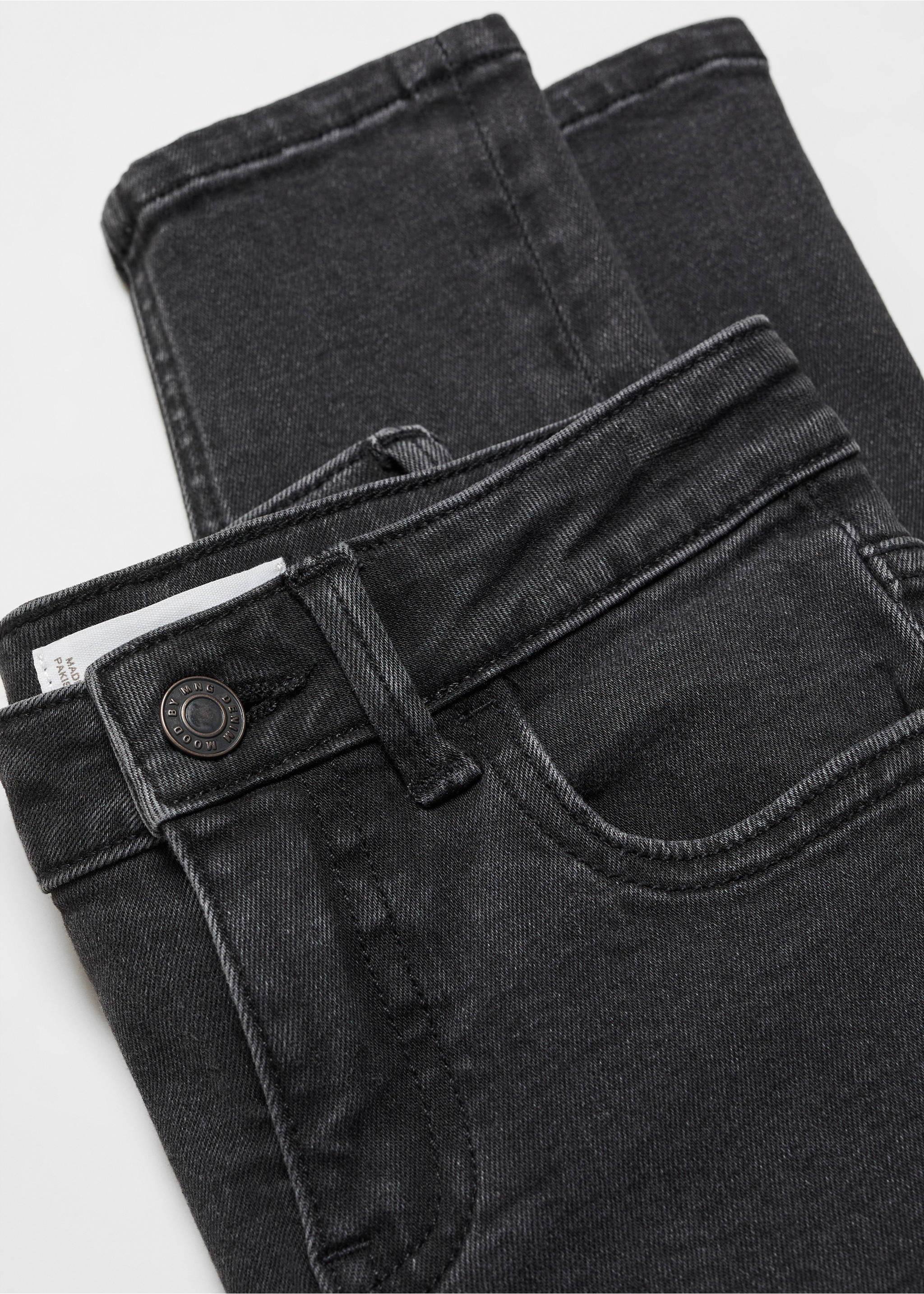 Cotton skinny Jeans - Details of the article 8, Black denim. Ref: 67070660-00.