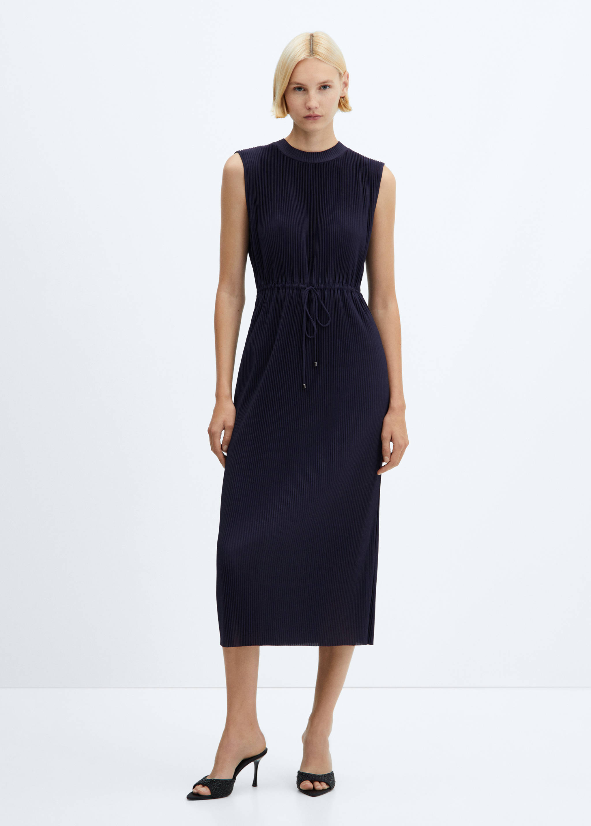 Geplooide midi-jurk - Overzichtstekening