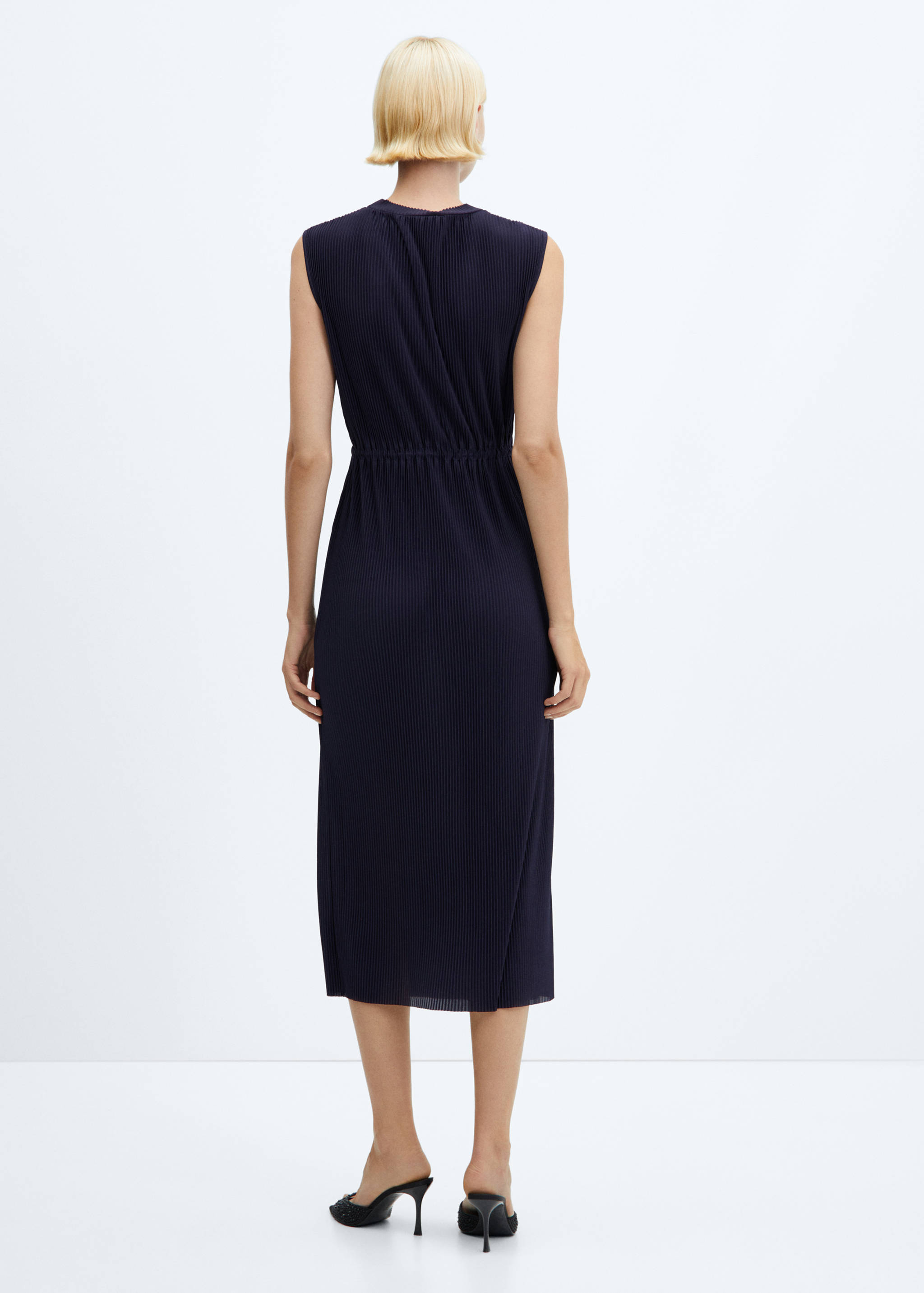 Geplooide midi-jurk - Achterkant van het artikel