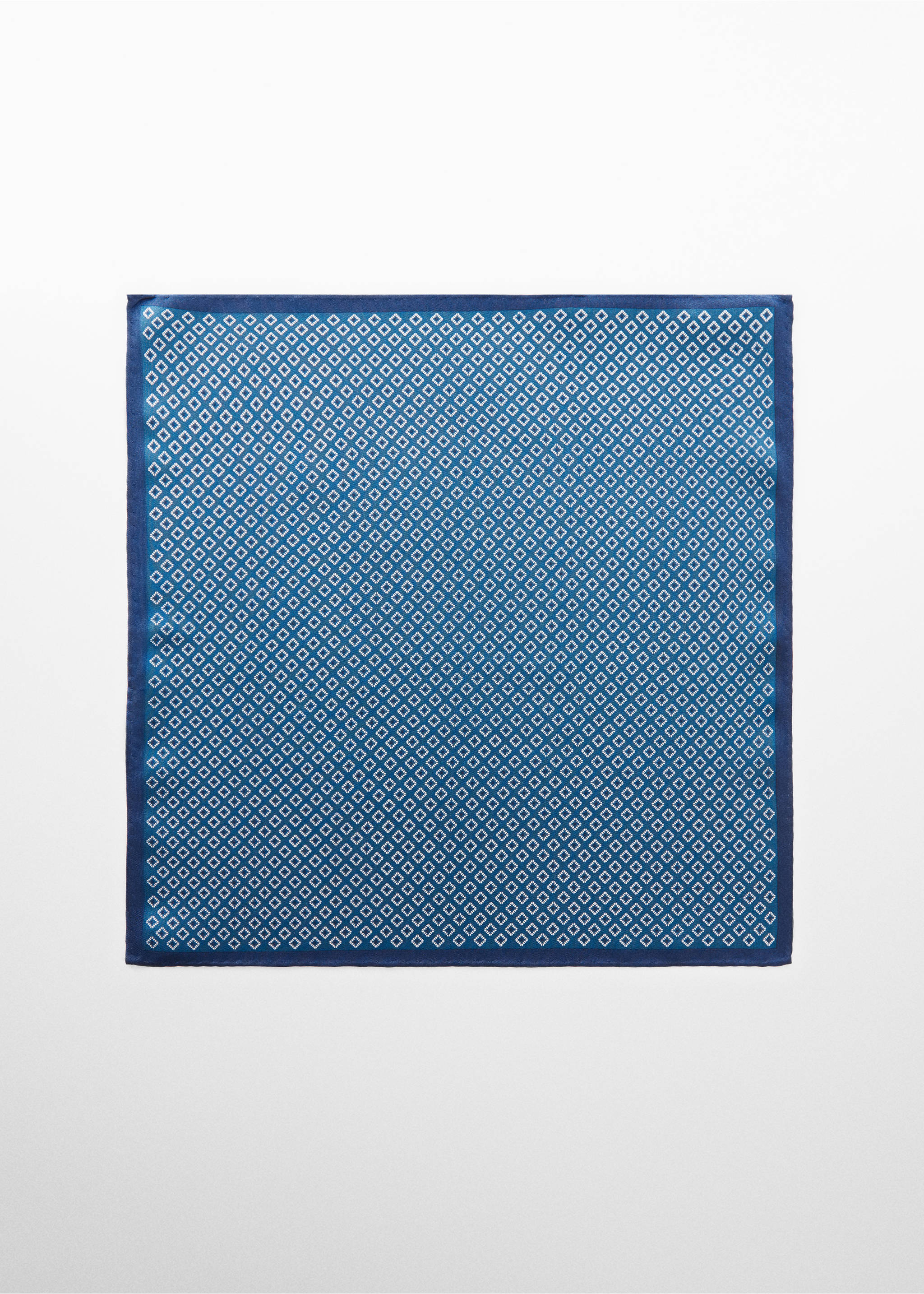 Printed mulberry silk scarf - Article without model, Navy. Ref: 67070669-00.