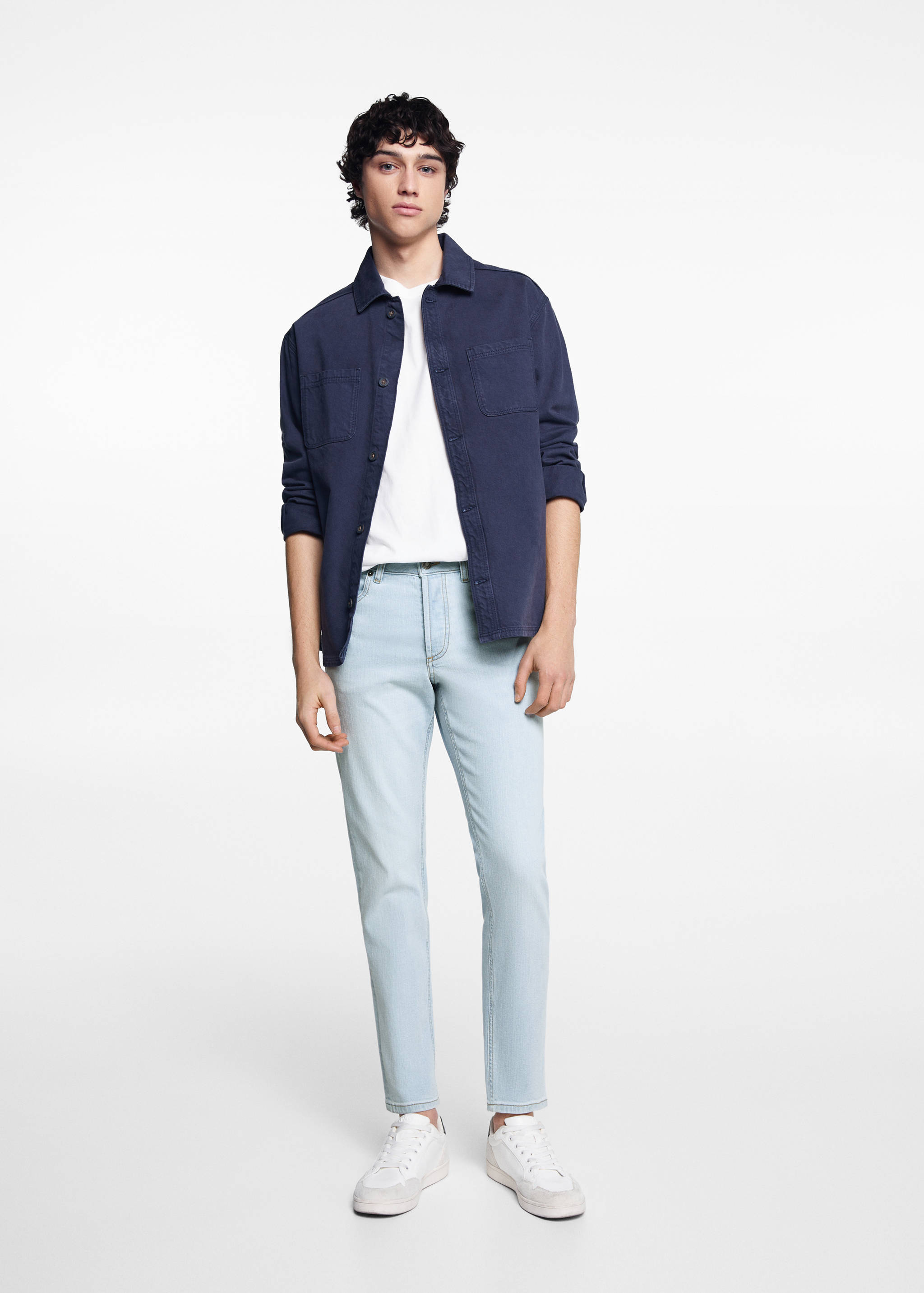 Slim-fit jeans with buttons - General plane