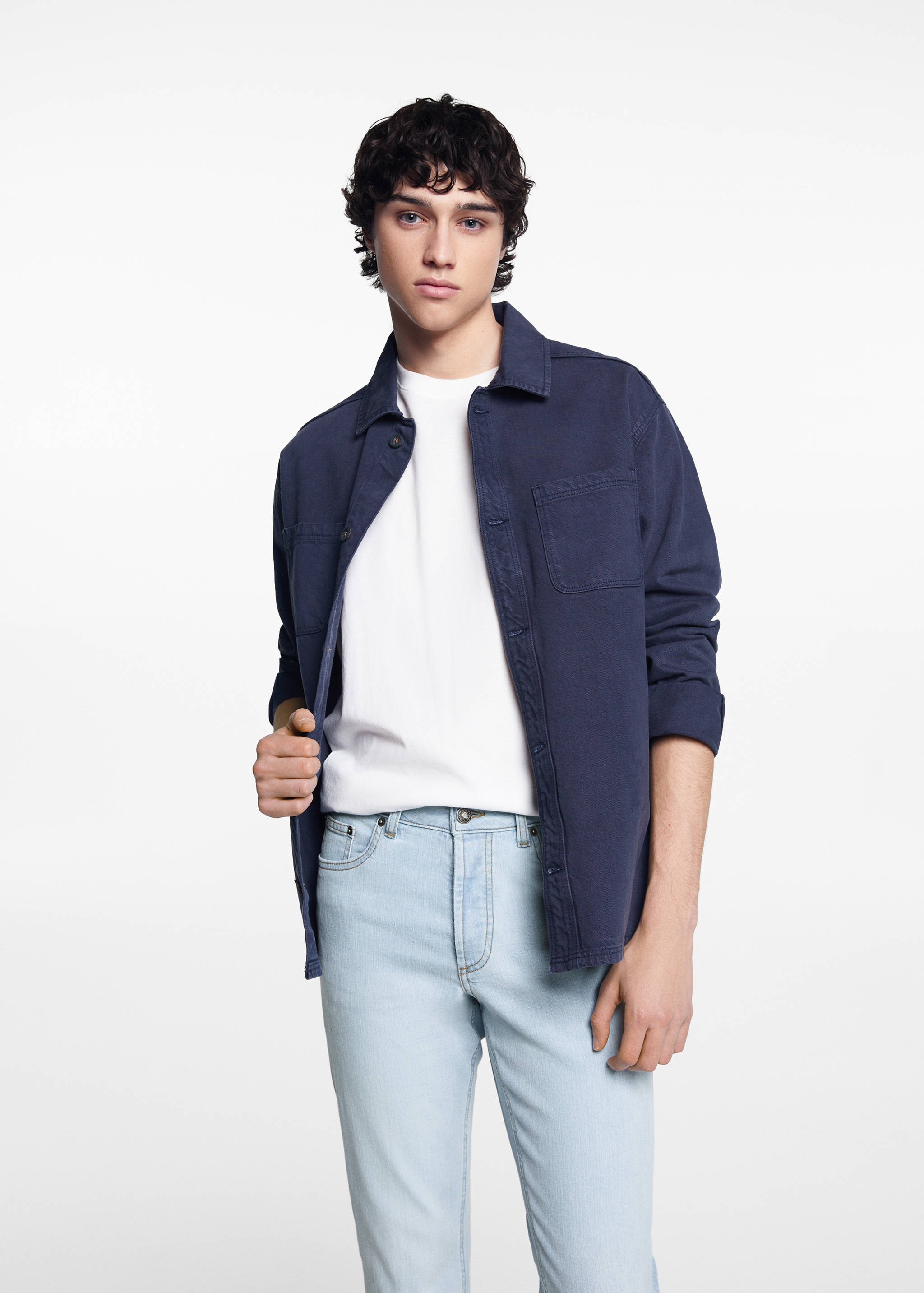 Slim-fit jeans with buttons - Medium plane