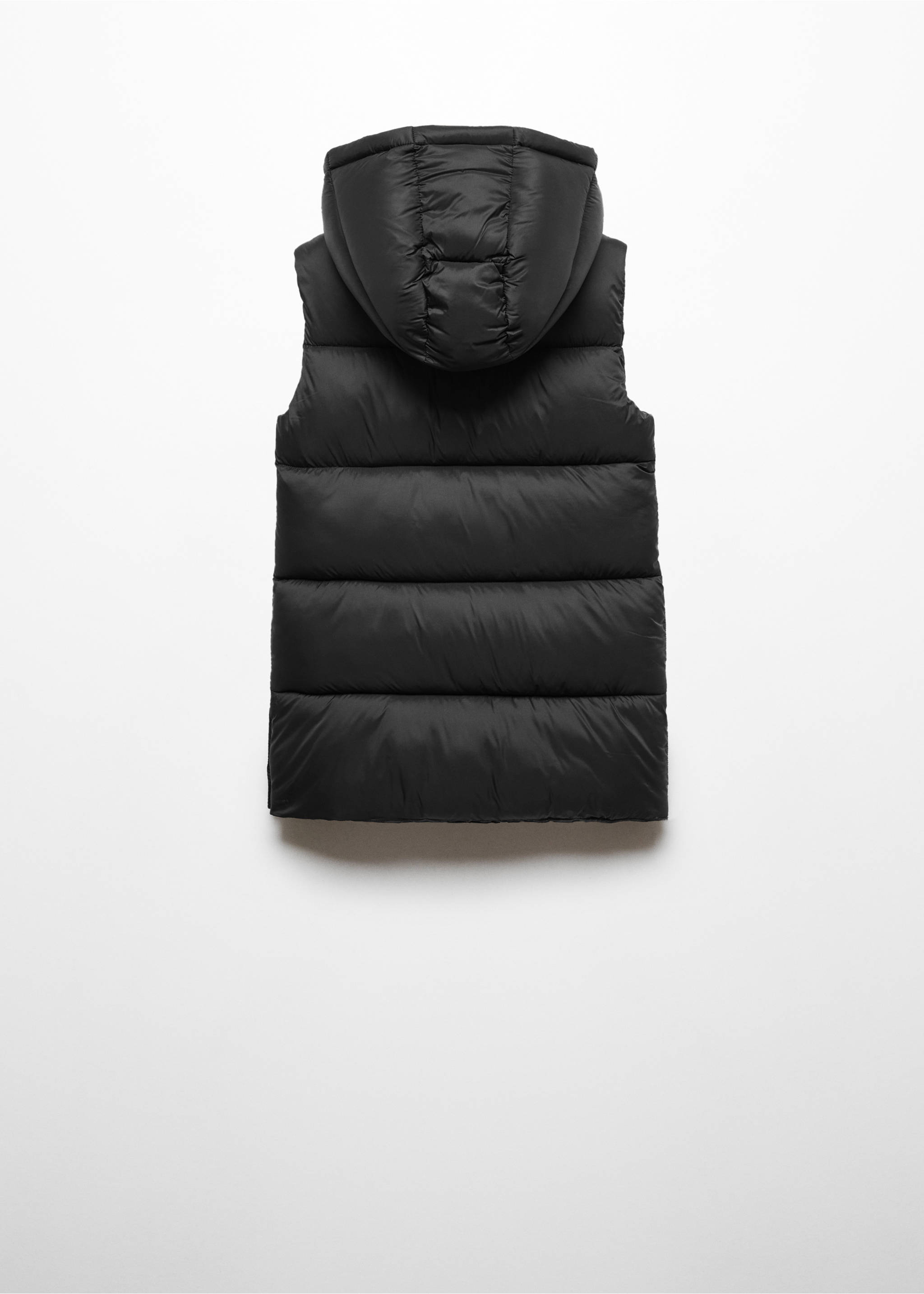 Steppweste mit Kapuze - Rückseite des Artikels, Schwarz. Ref: 67071505-00.