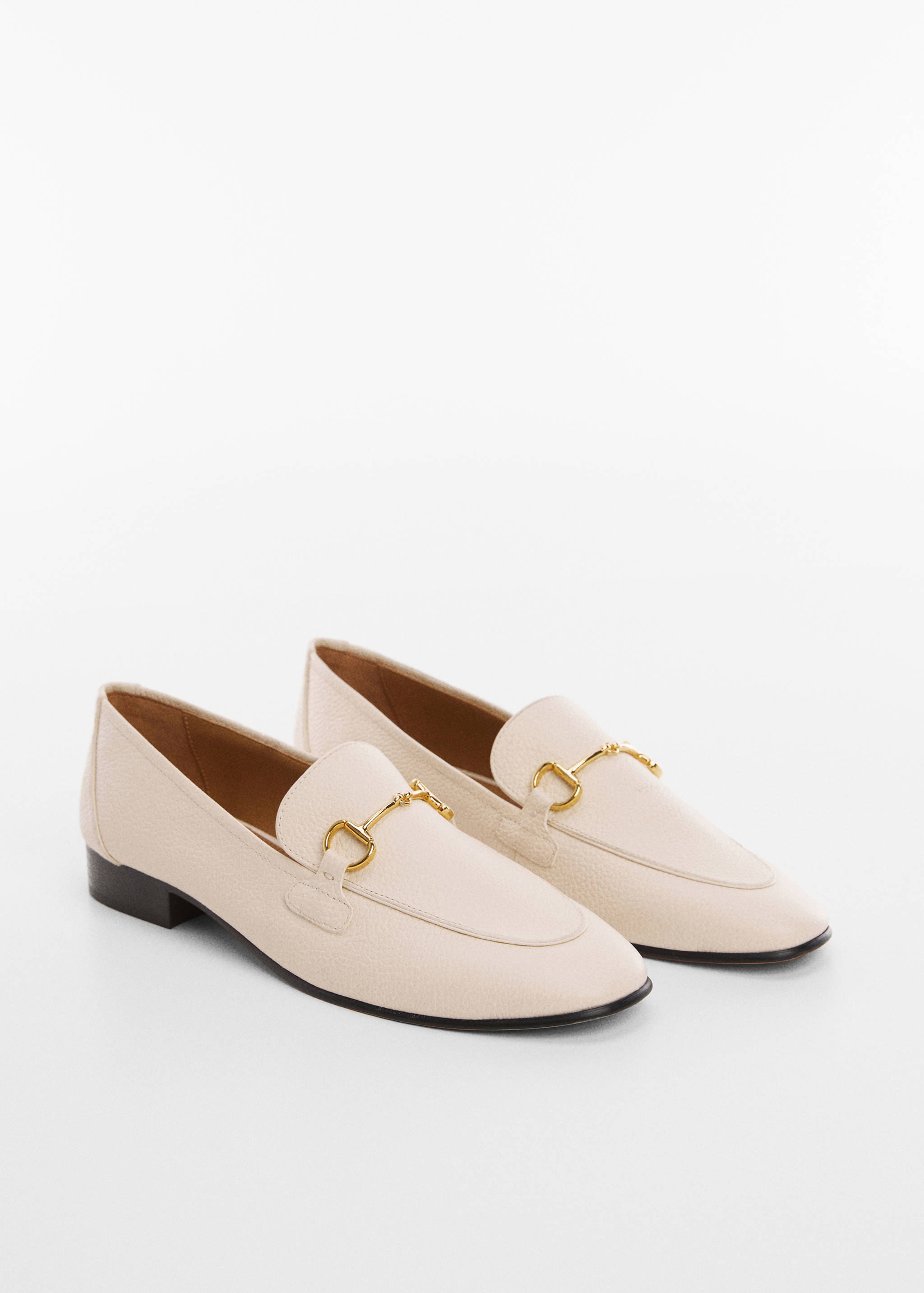 Leather loafers with metallic detail - Medium plane