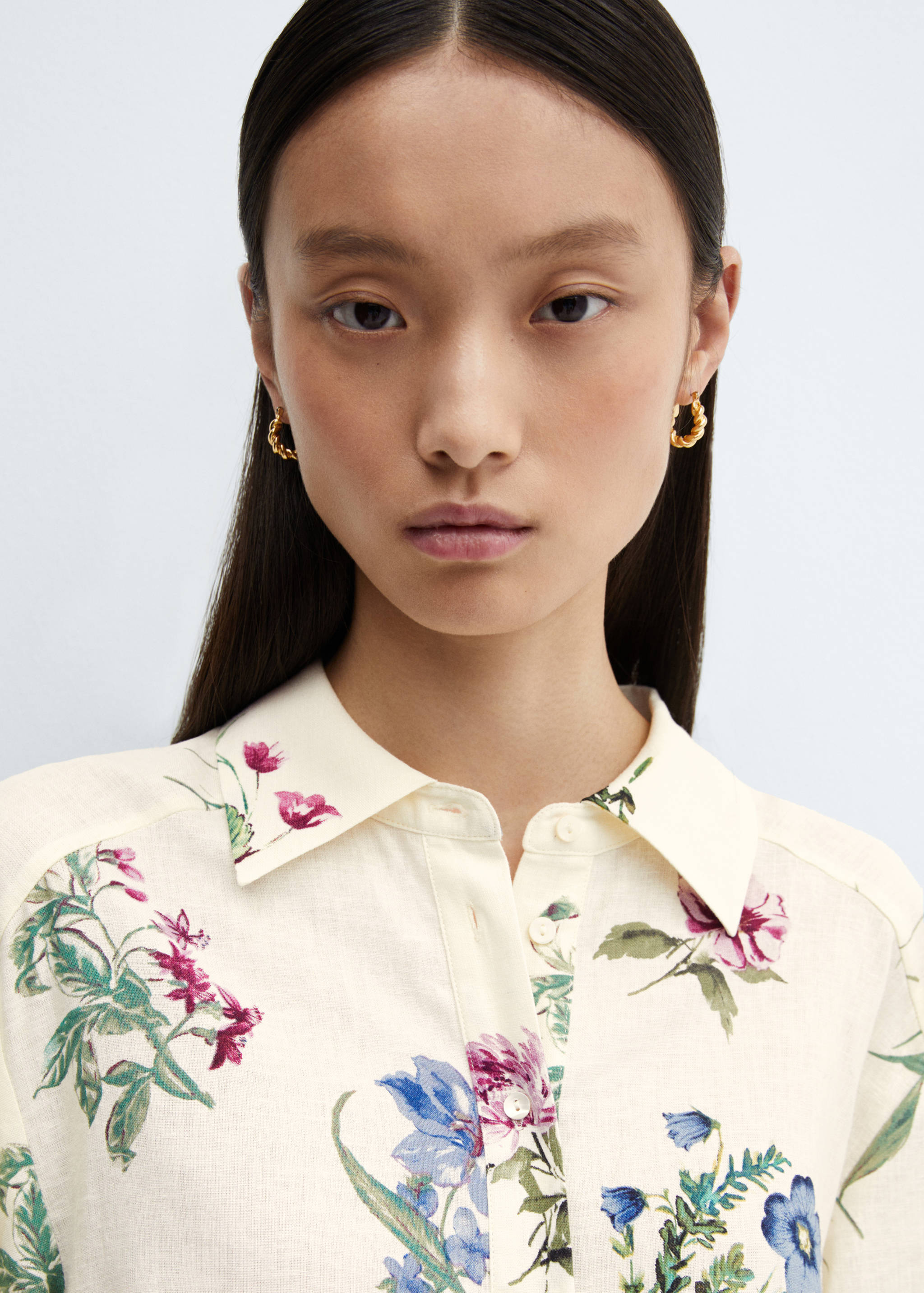 Chemise en lin à fleurs - Détail de l'article 1