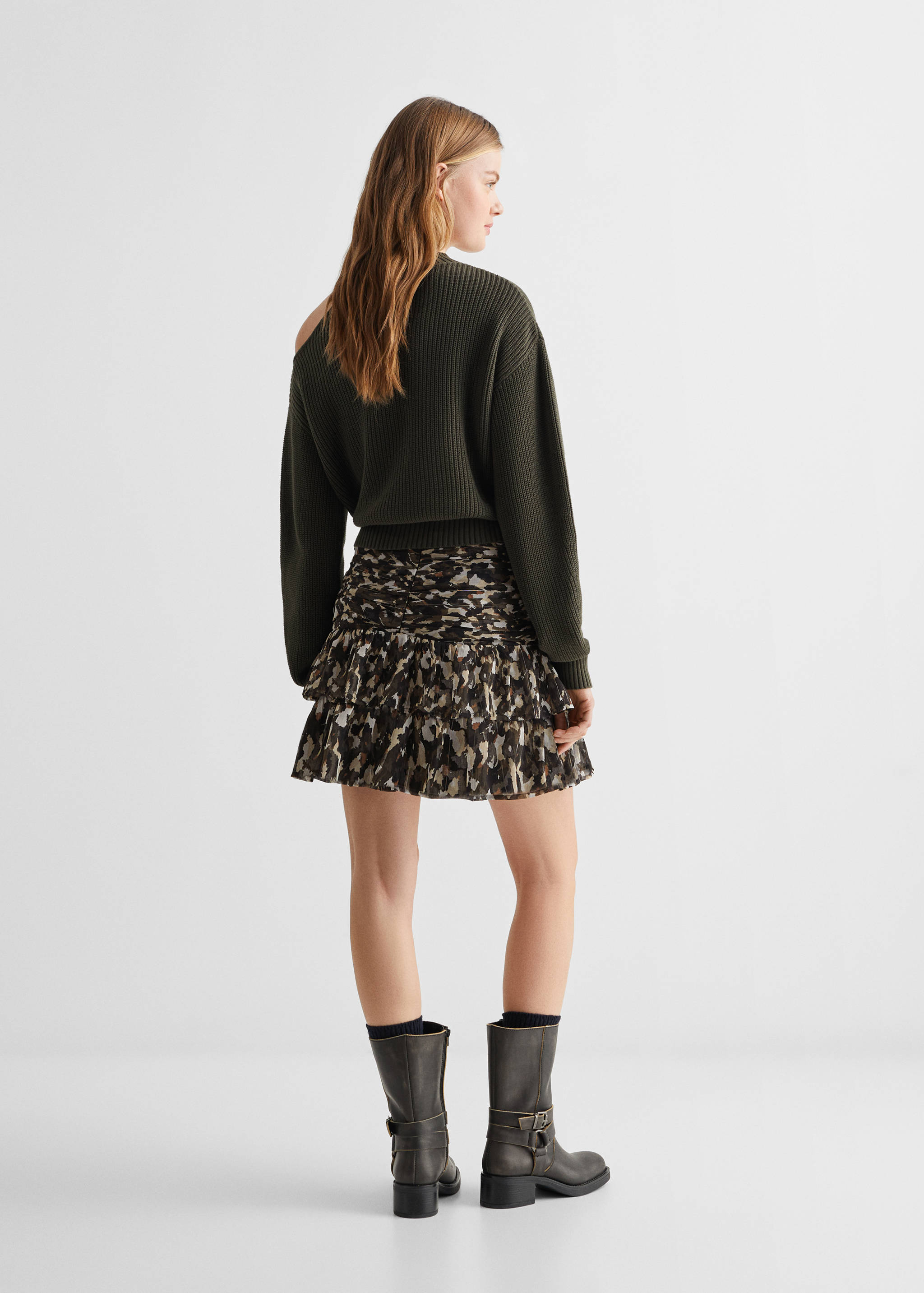 Printed ruffle skirt - Reverse of the article