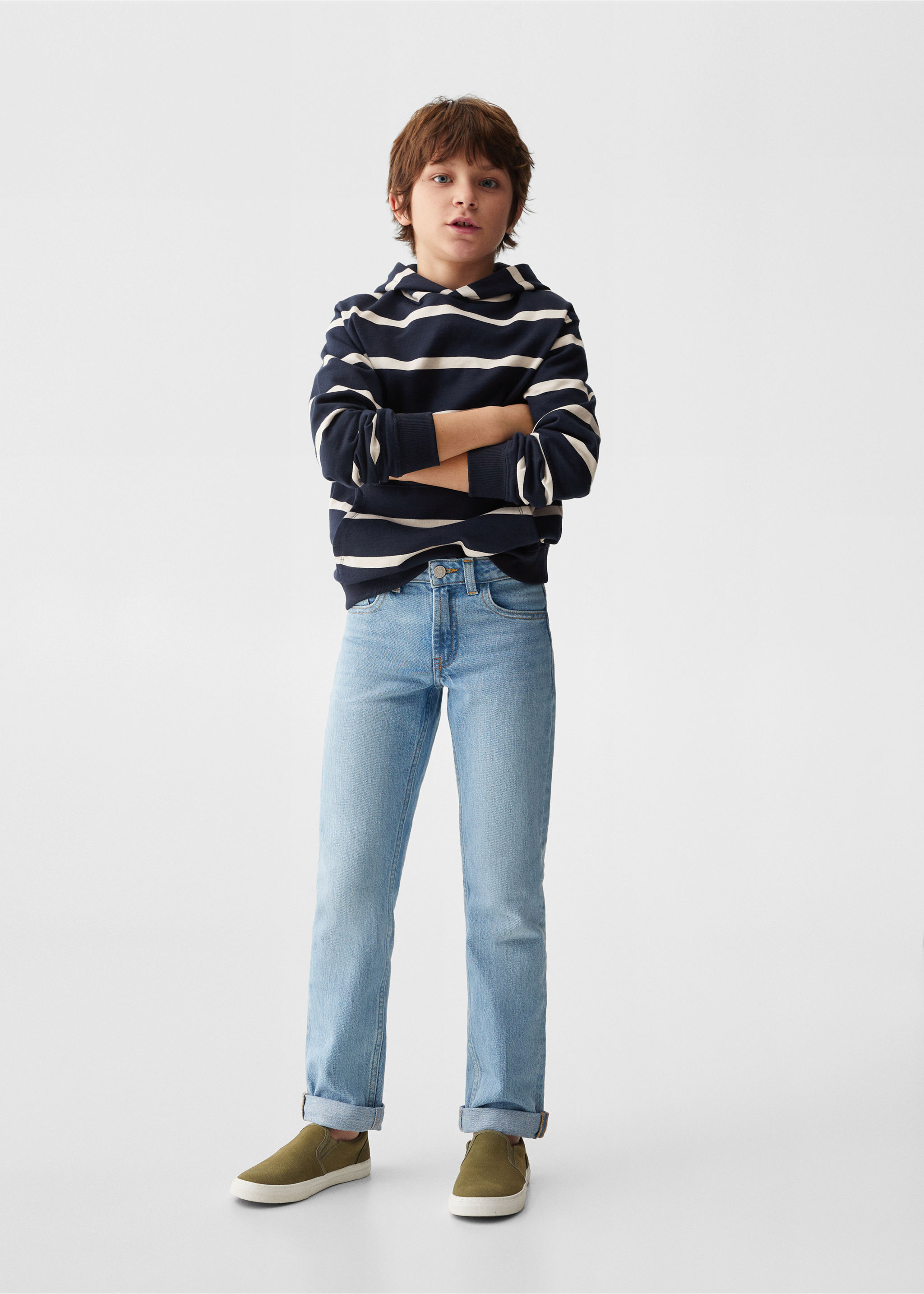 Striped hooded sweatshirt - General plane