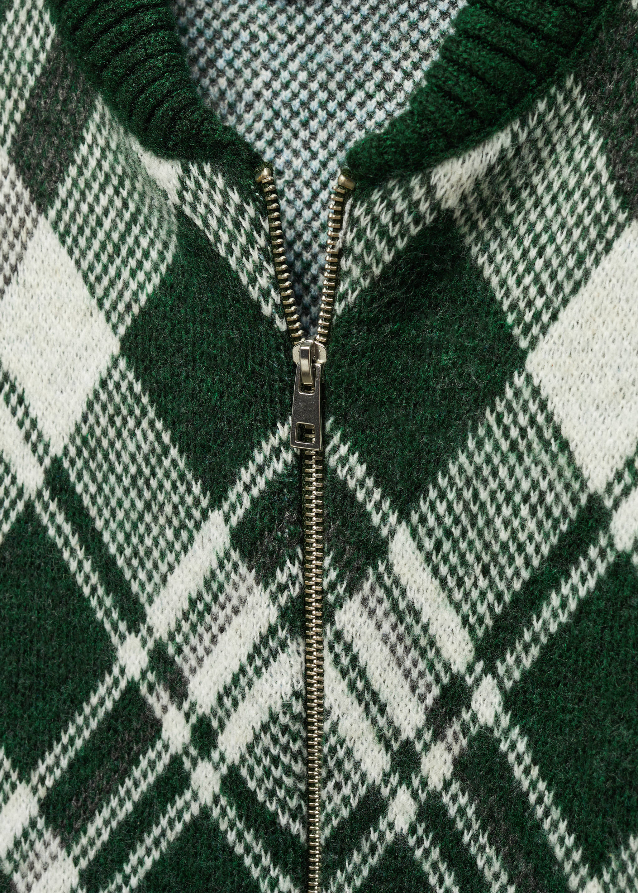 Checkered zipper cardigan - Details of the article 8