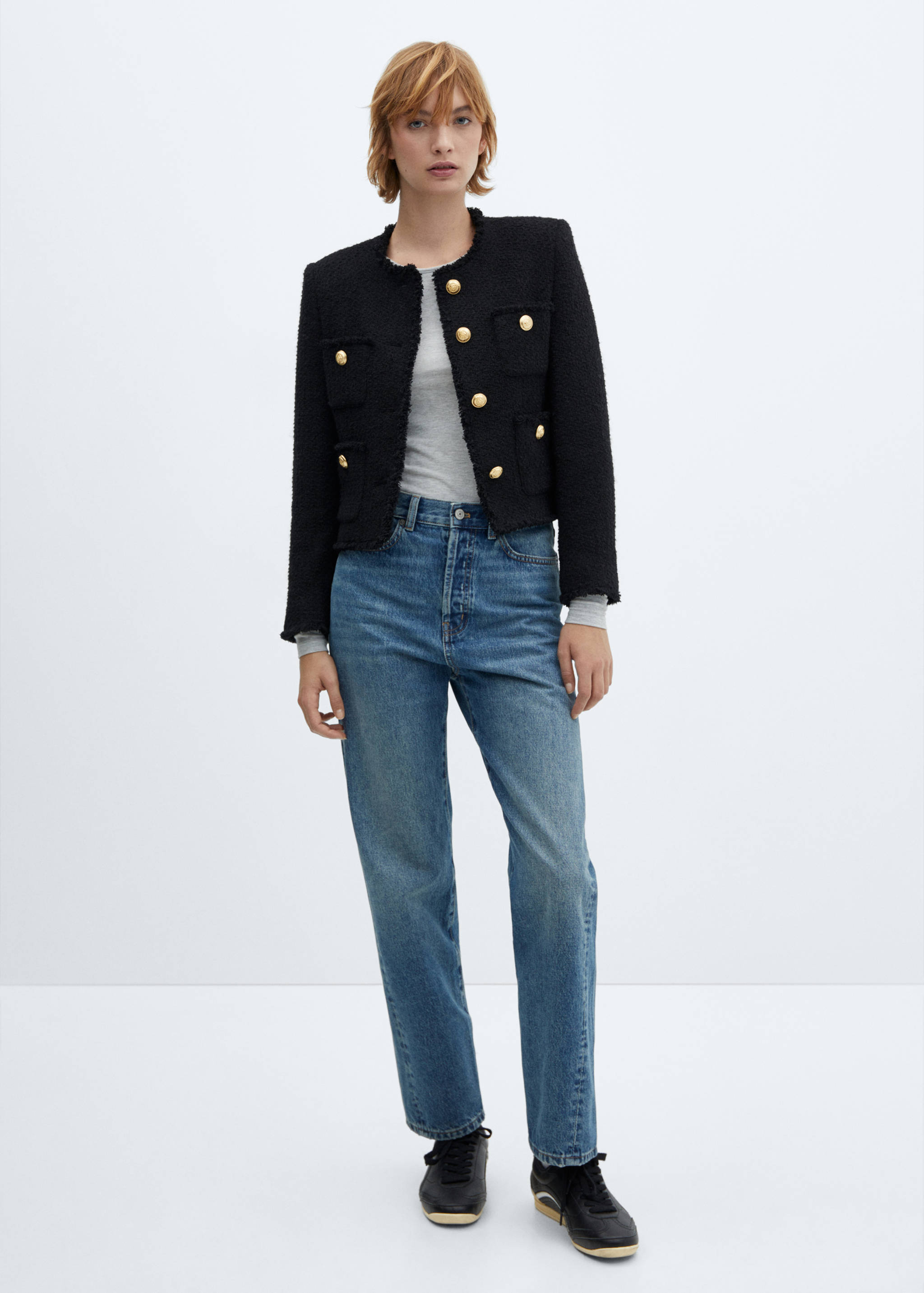 Pocket tweed jacket - General plane