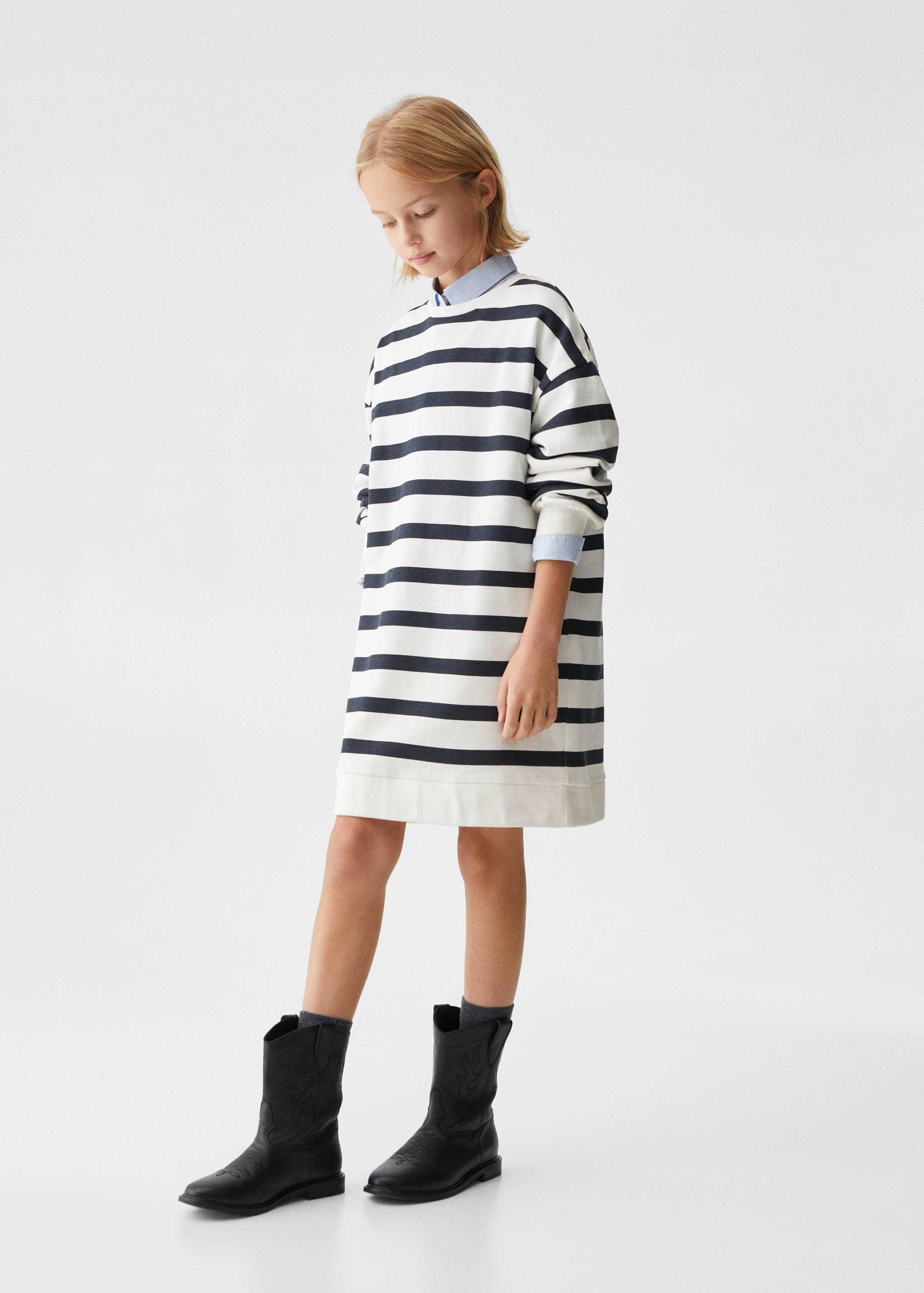 Striped sweatshirt dress - General plane