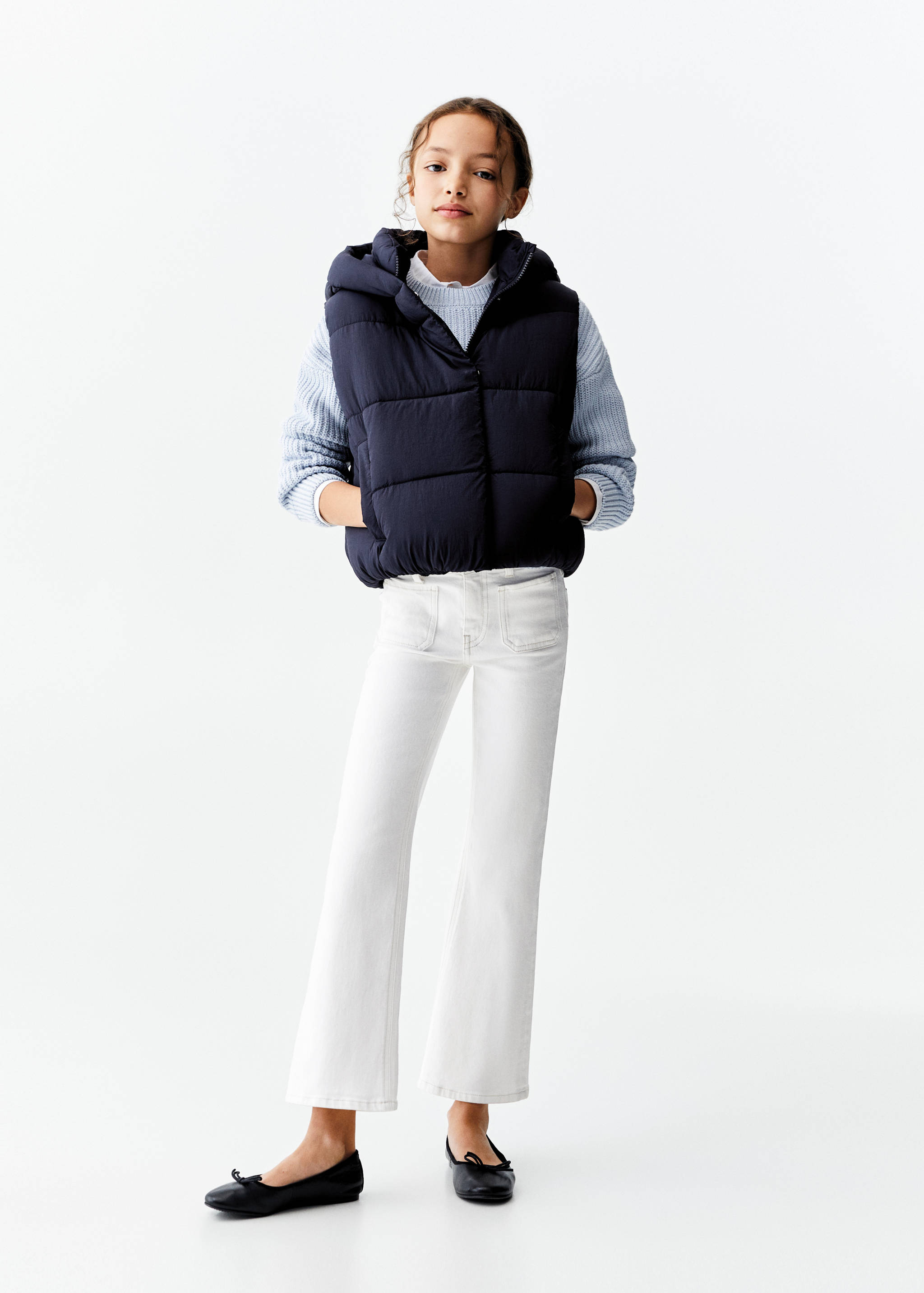 Quilted gilet with hood - General plane