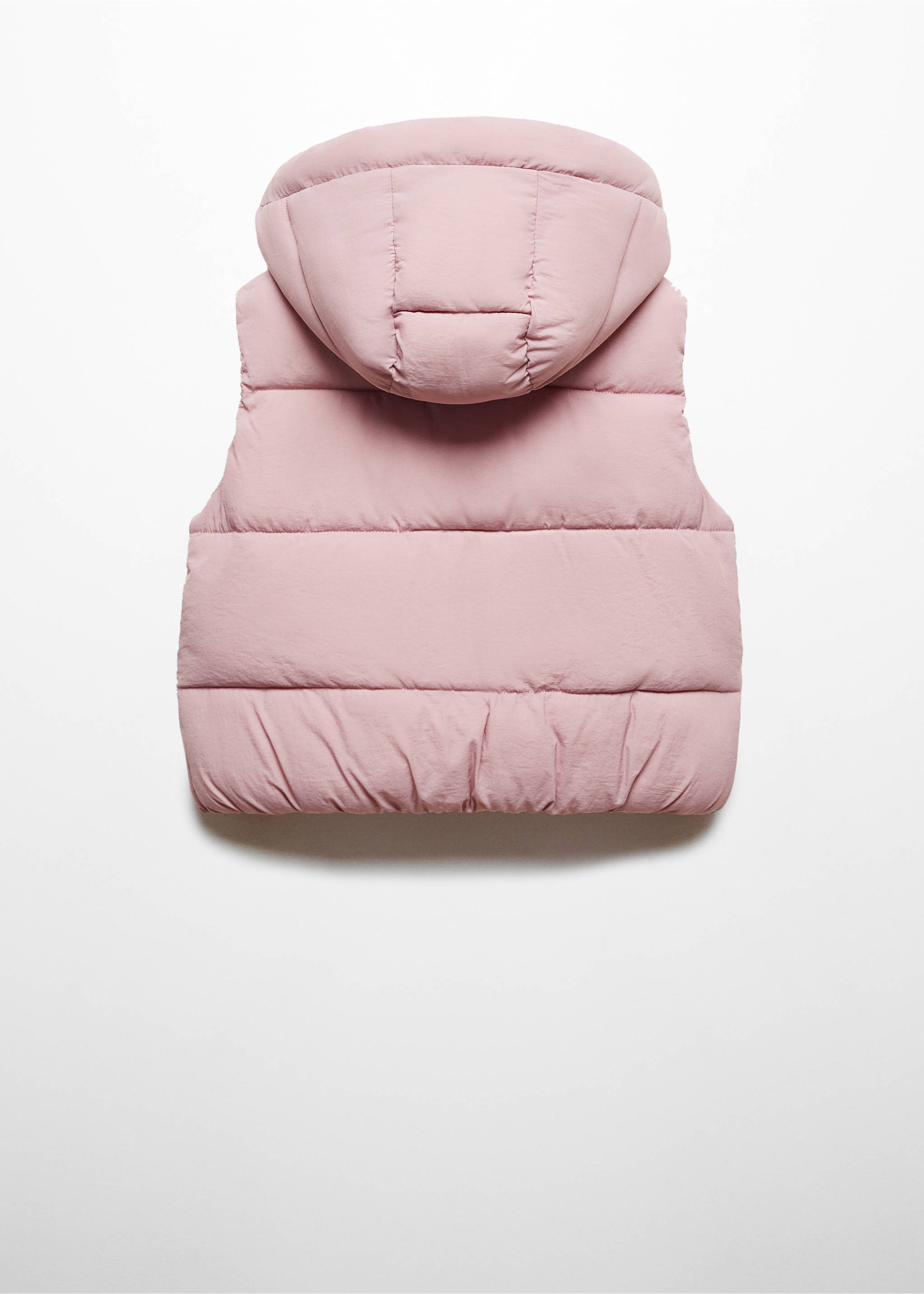 Quilted gilet with hood - Reverse of the article, Lavender. Ref: 67073685-00.