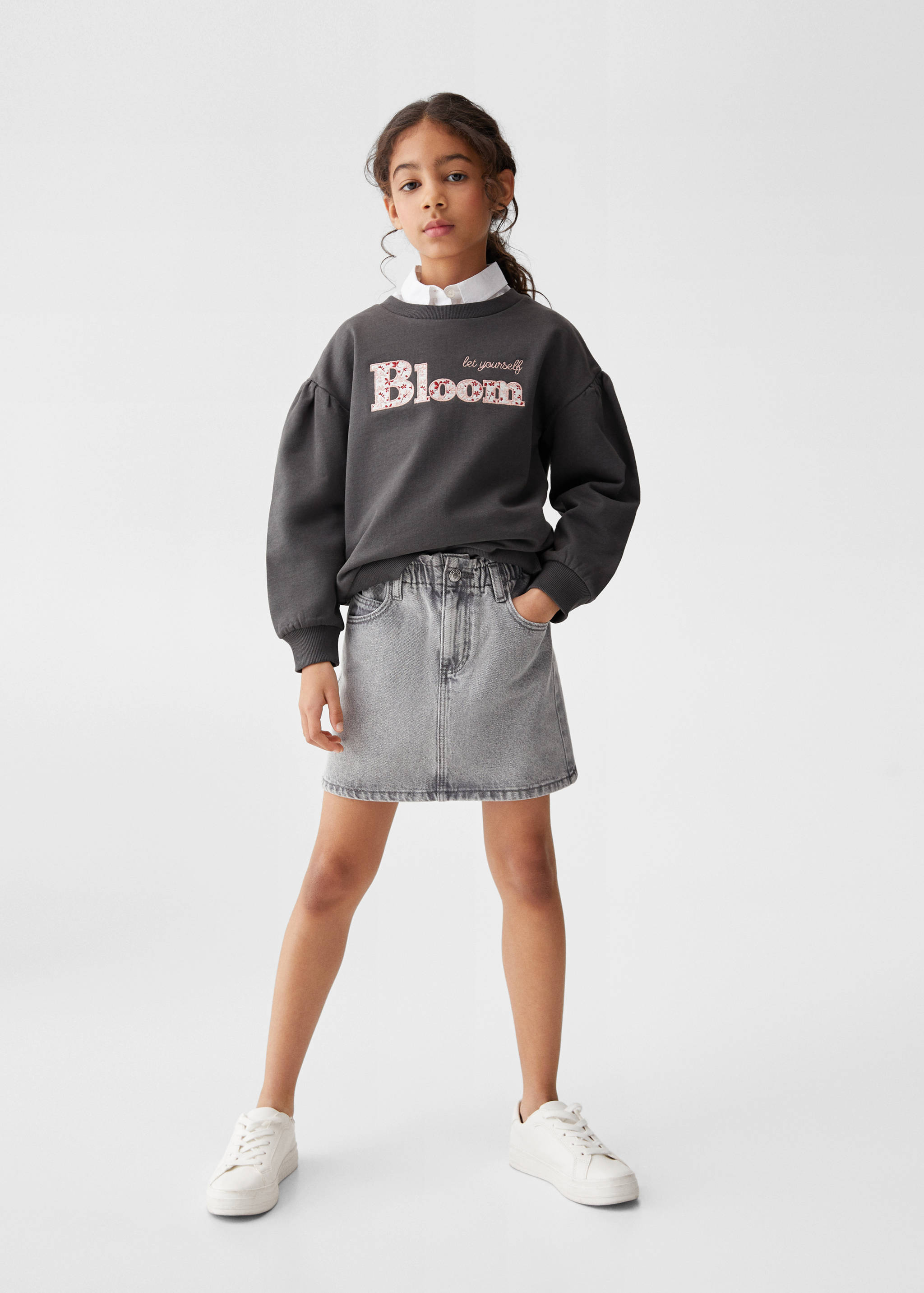 Paperbag denim skirt - General plane