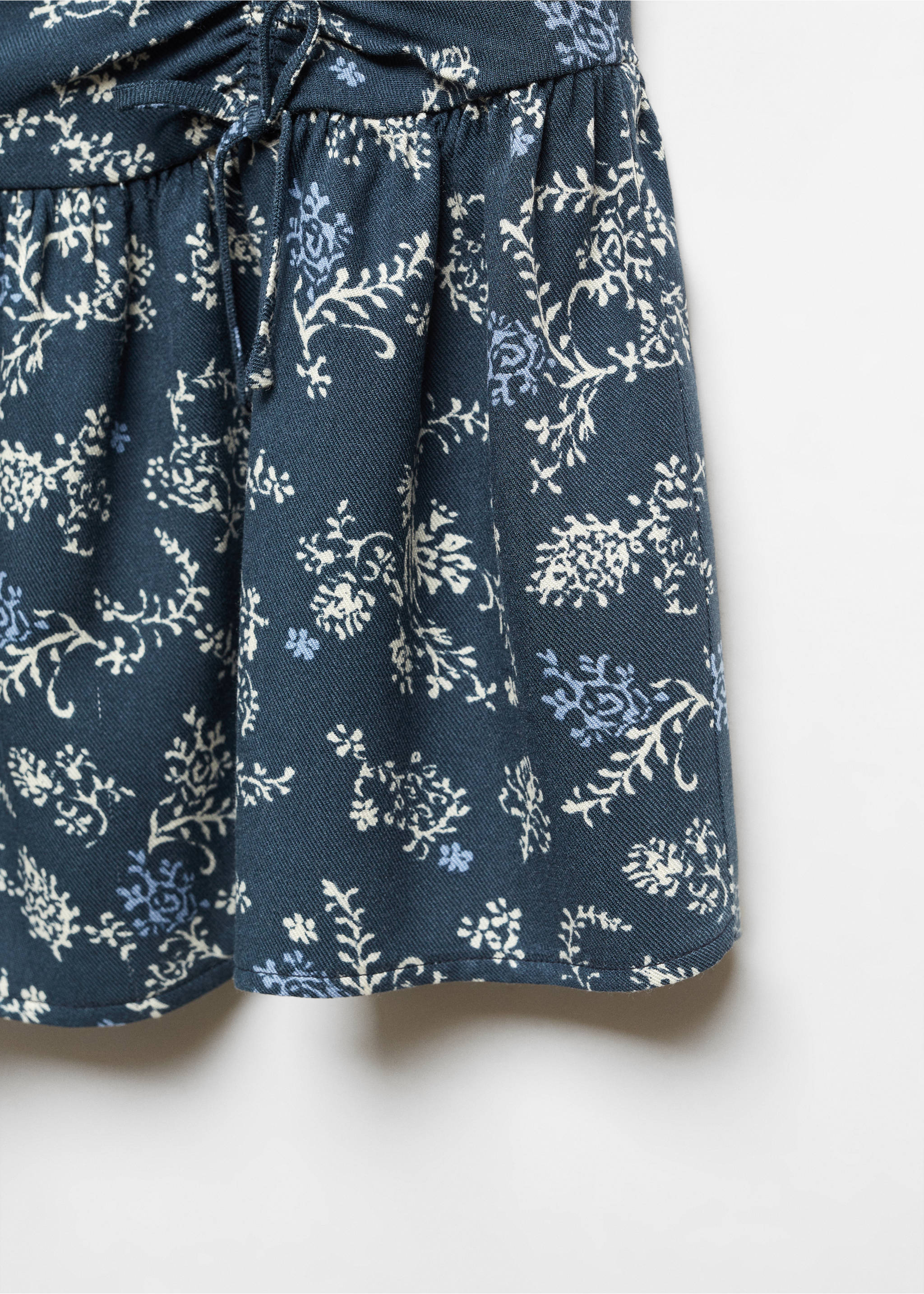 Gathered skirt with ruffle - Details of the article 8, Dark Navy. Ref: 67073688-00.
