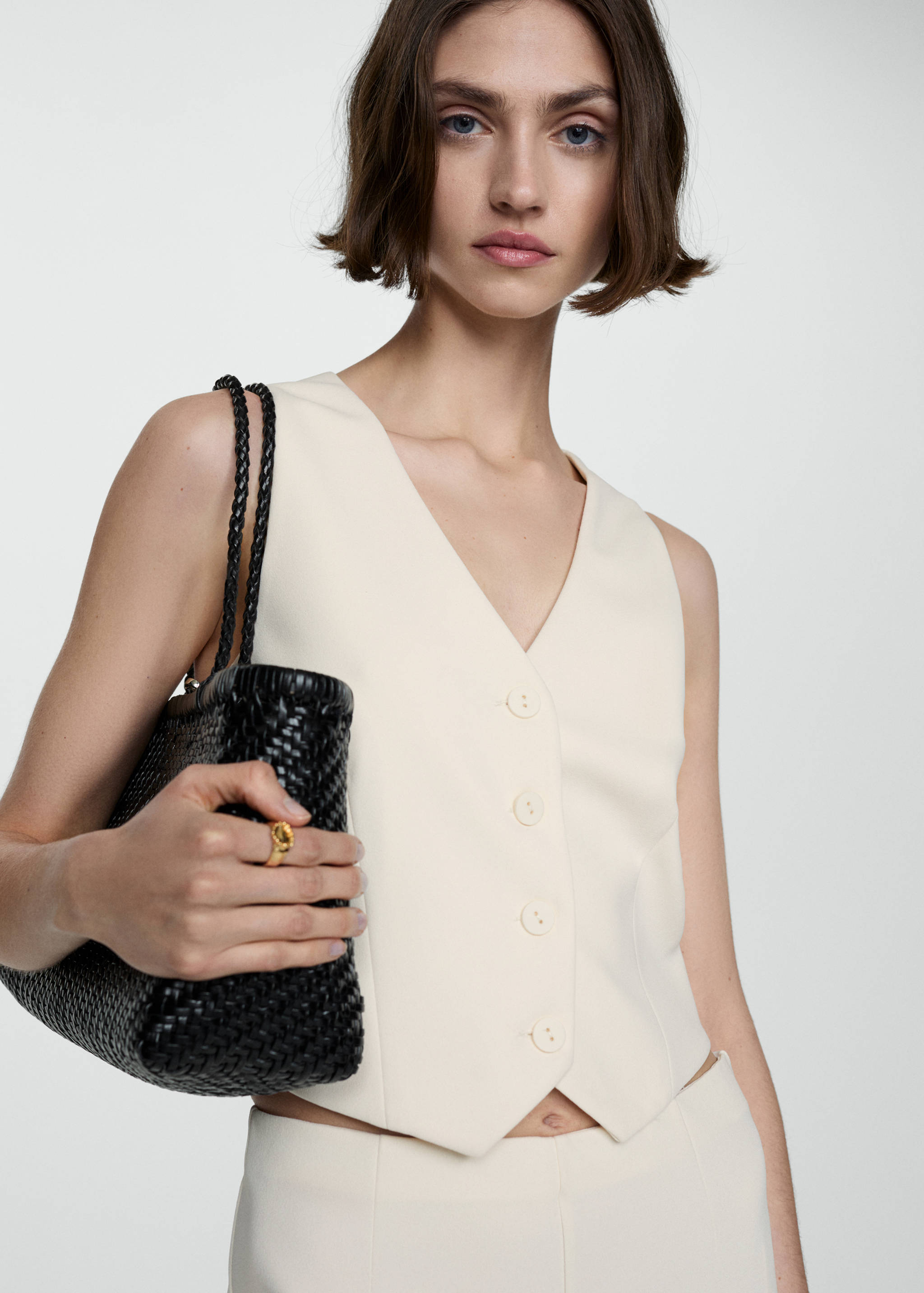 Suit waistcoat with buttons - Medium plane