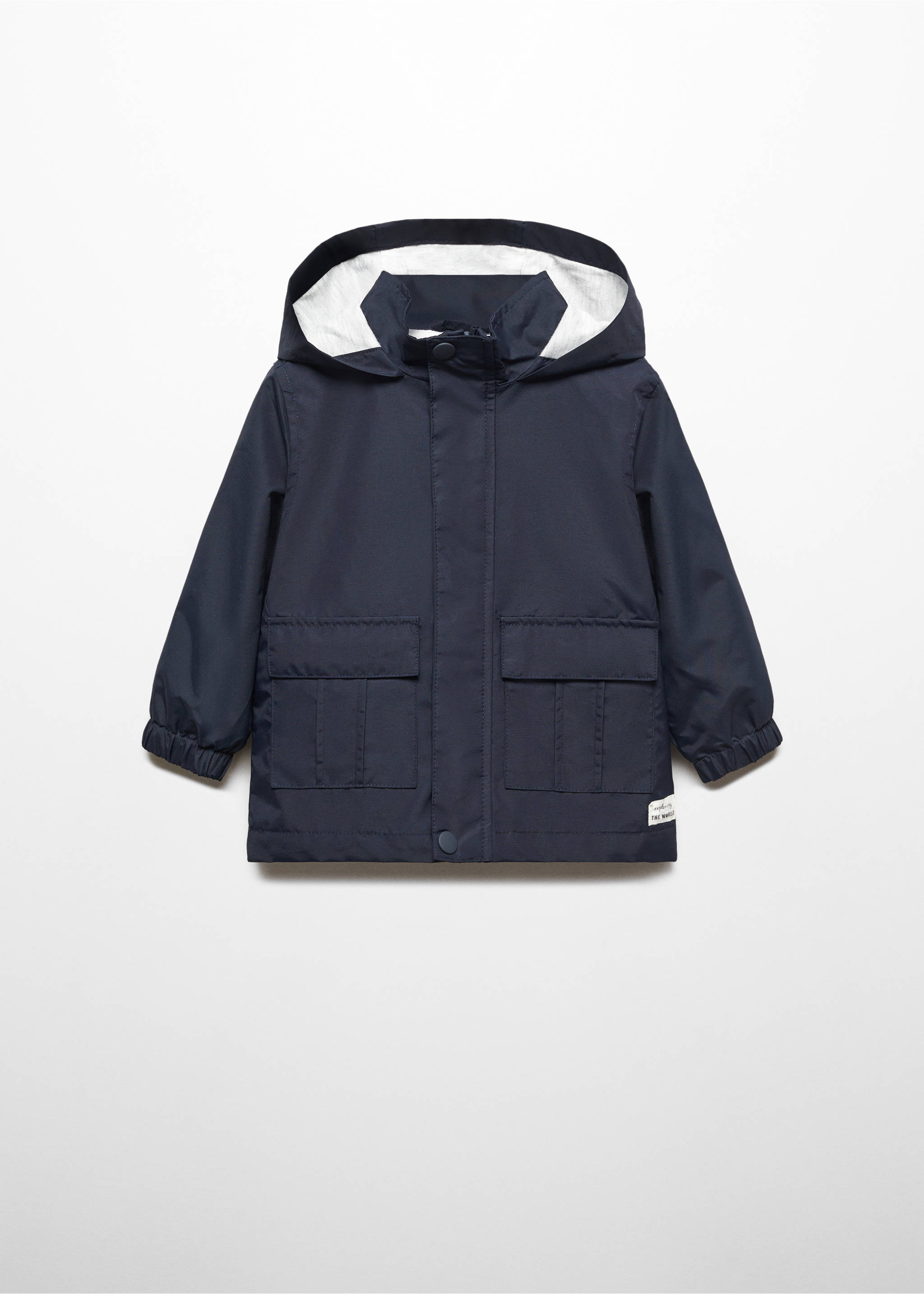 Hooded water-repellent parka - Article without model, Dark Navy. Ref: 67074013-00.