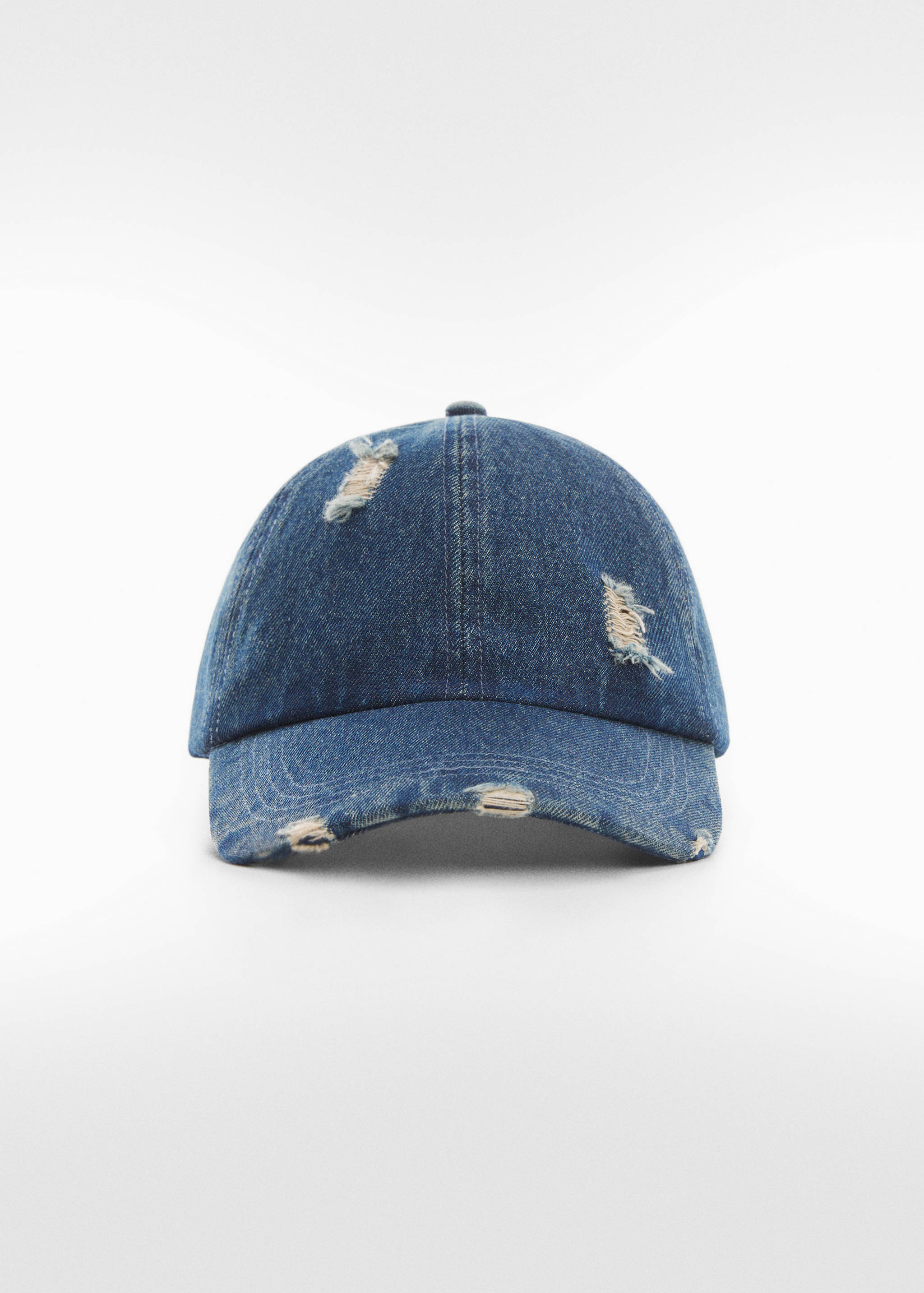Casquette déchirée denim - Plan moyen