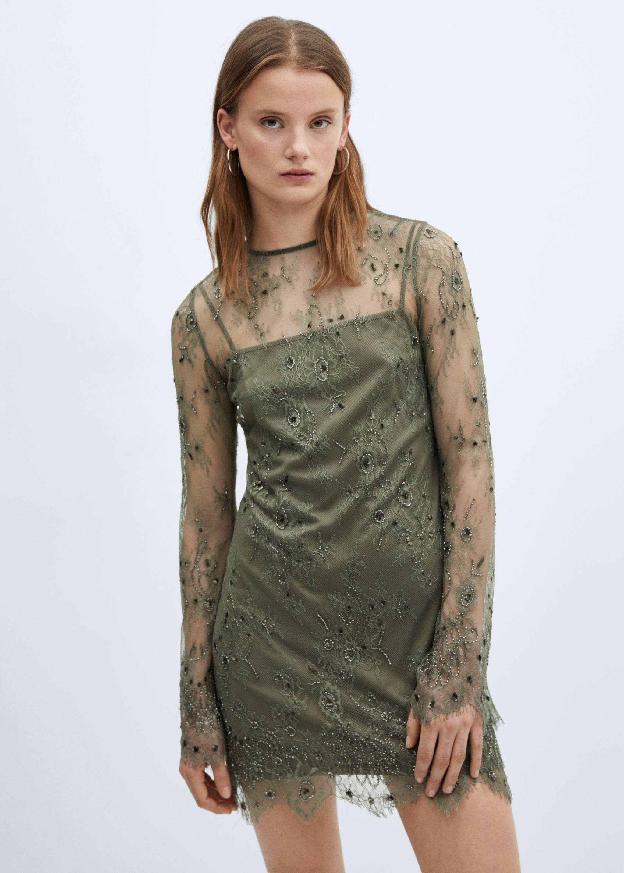Embroidered lace dress - Medium plane