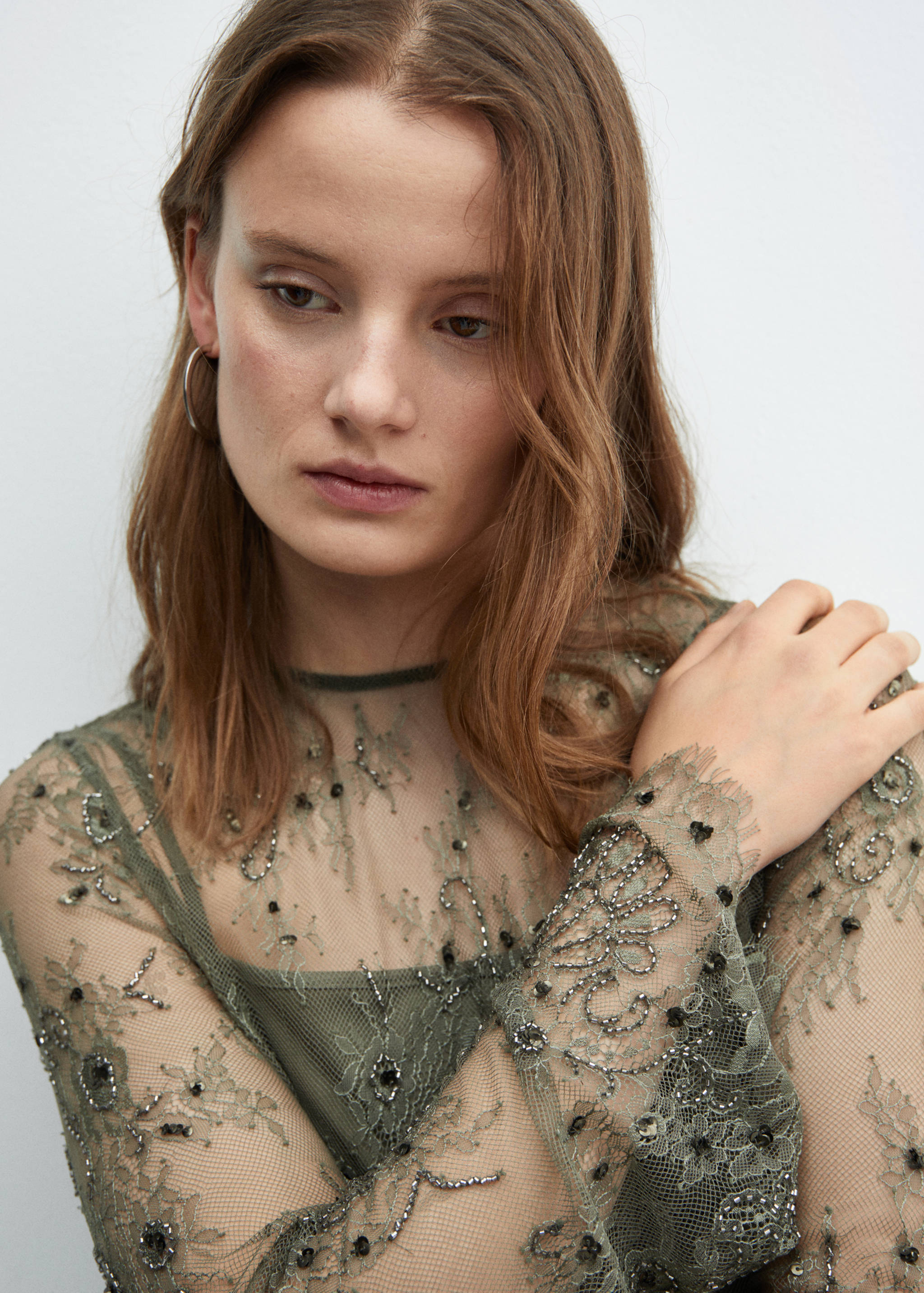 Embroidered lace dress - Details of the article 1