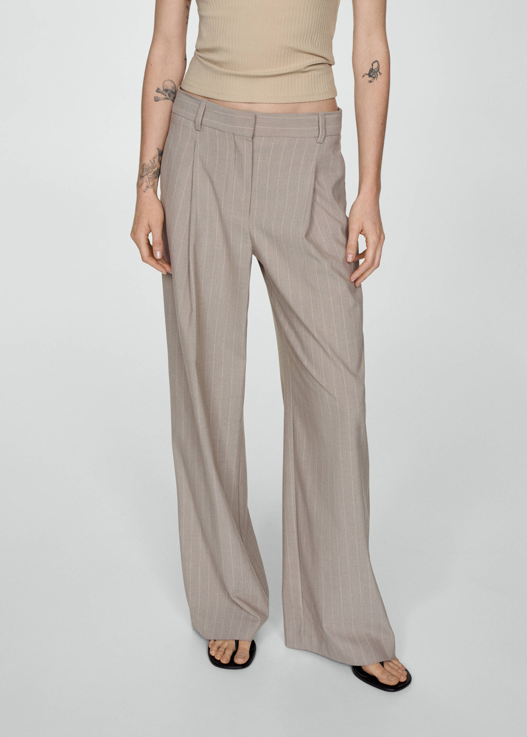 Pinstripe suit trousers - Medium plane