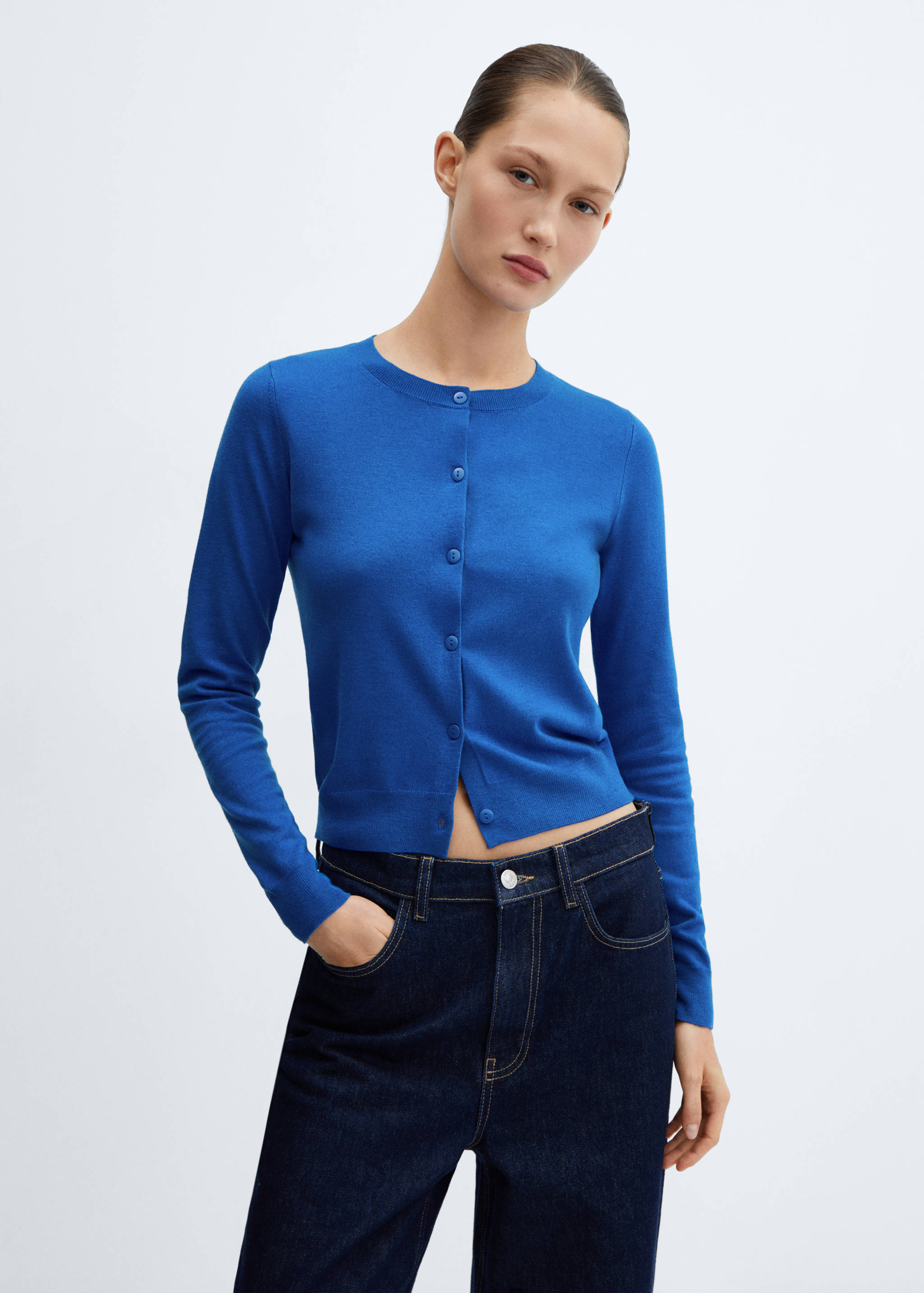 Cardigan maille boutons - Plan moyen