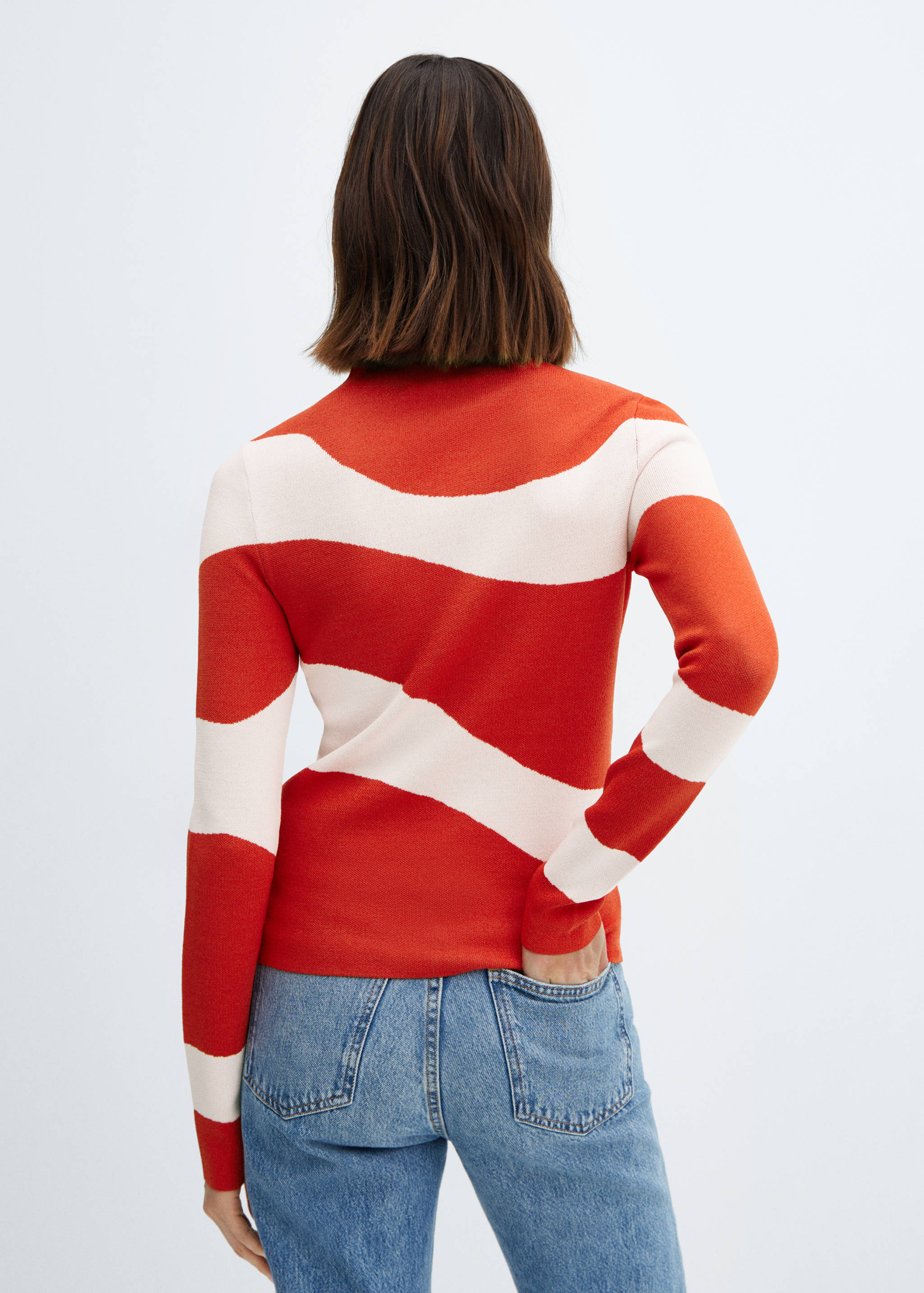 Strickpullover mit halbhohem Kragen - Rückseite des Artikels