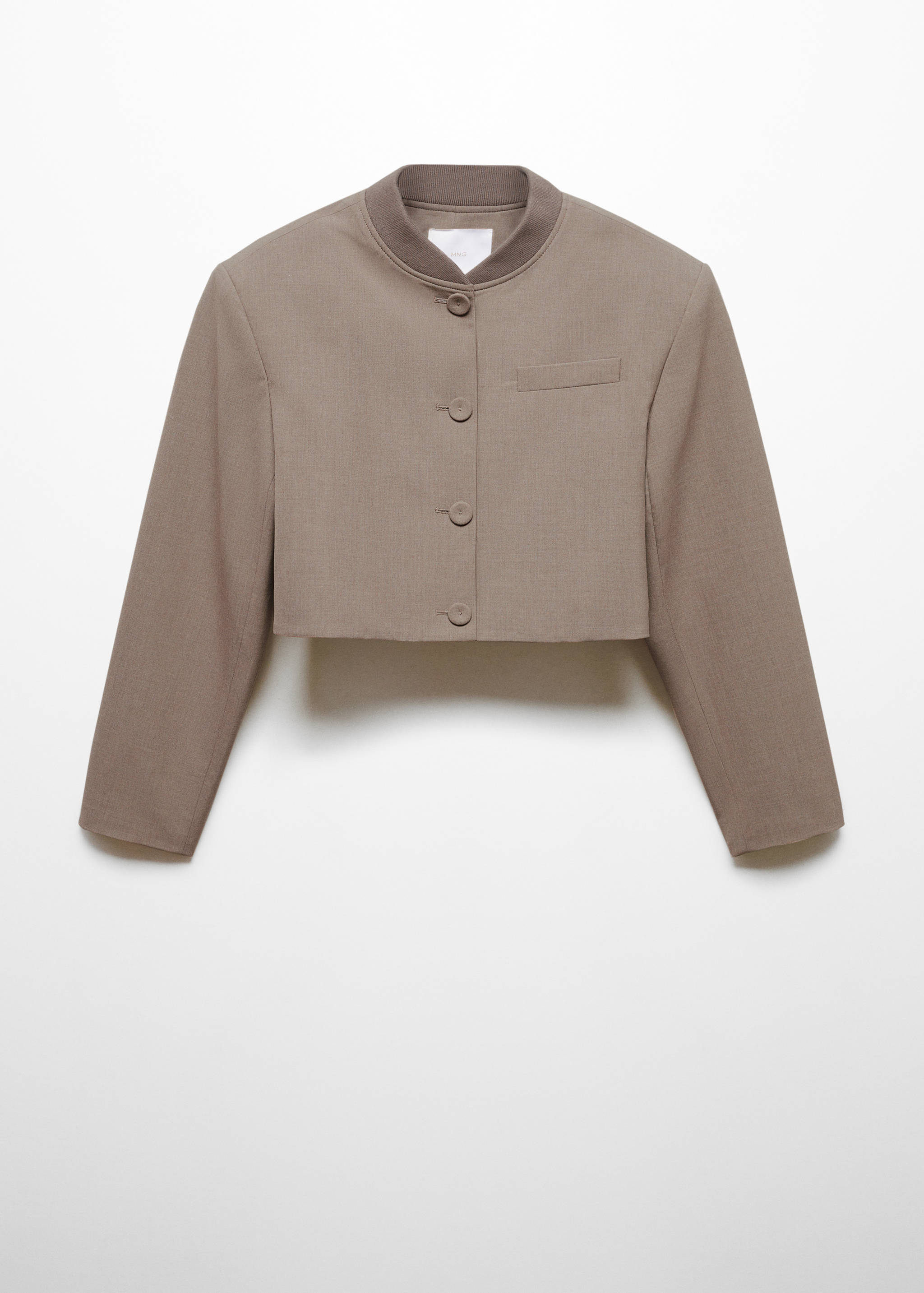 Jachetă cropped cu nasturi - Articol fără model