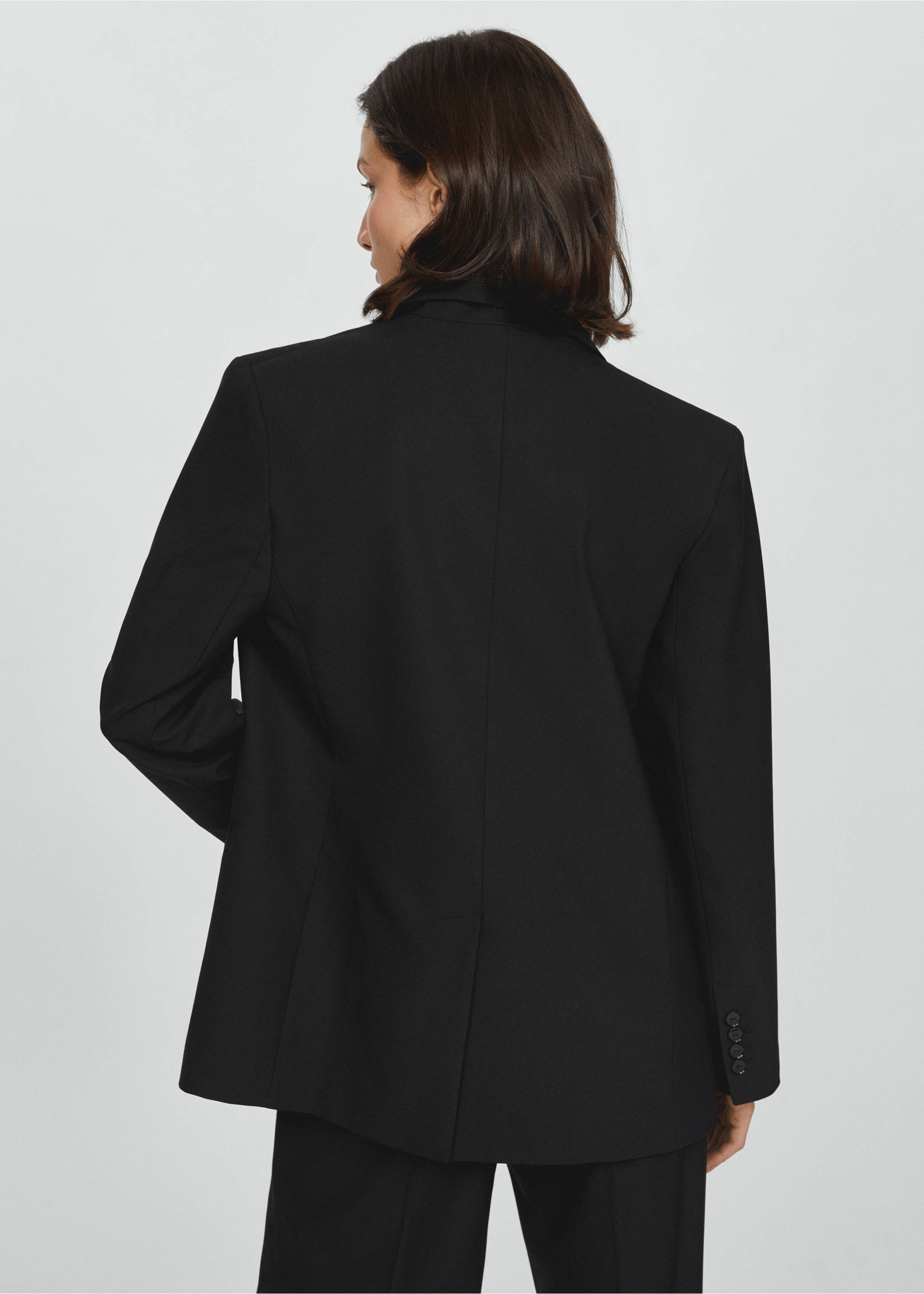 Suit jacket with buttons - Reverse of the article, Black. Ref: 67074073-00.