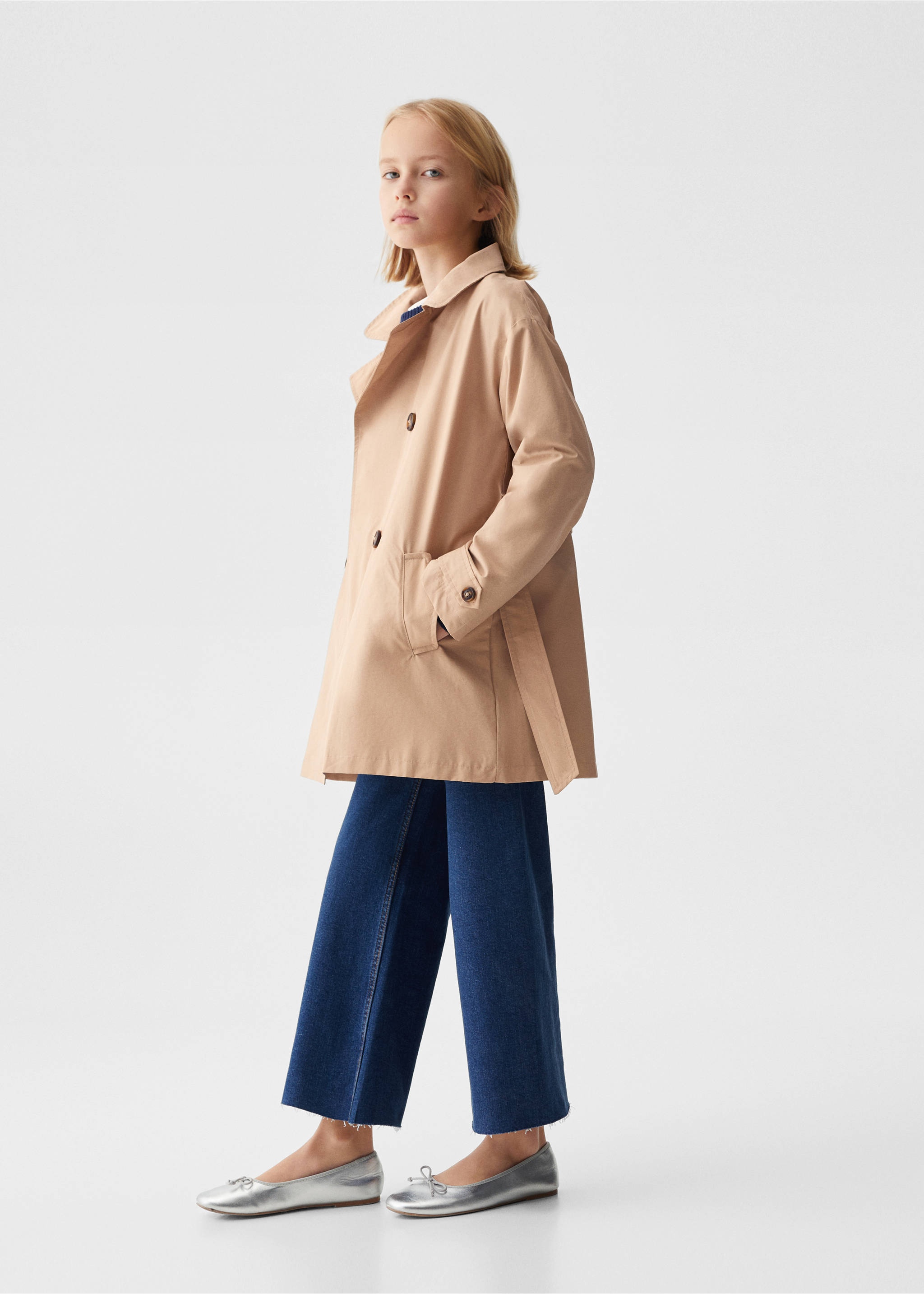 Trench gabardina cintura - Piano generale, Marrone medio. Ref: 67074443-00.