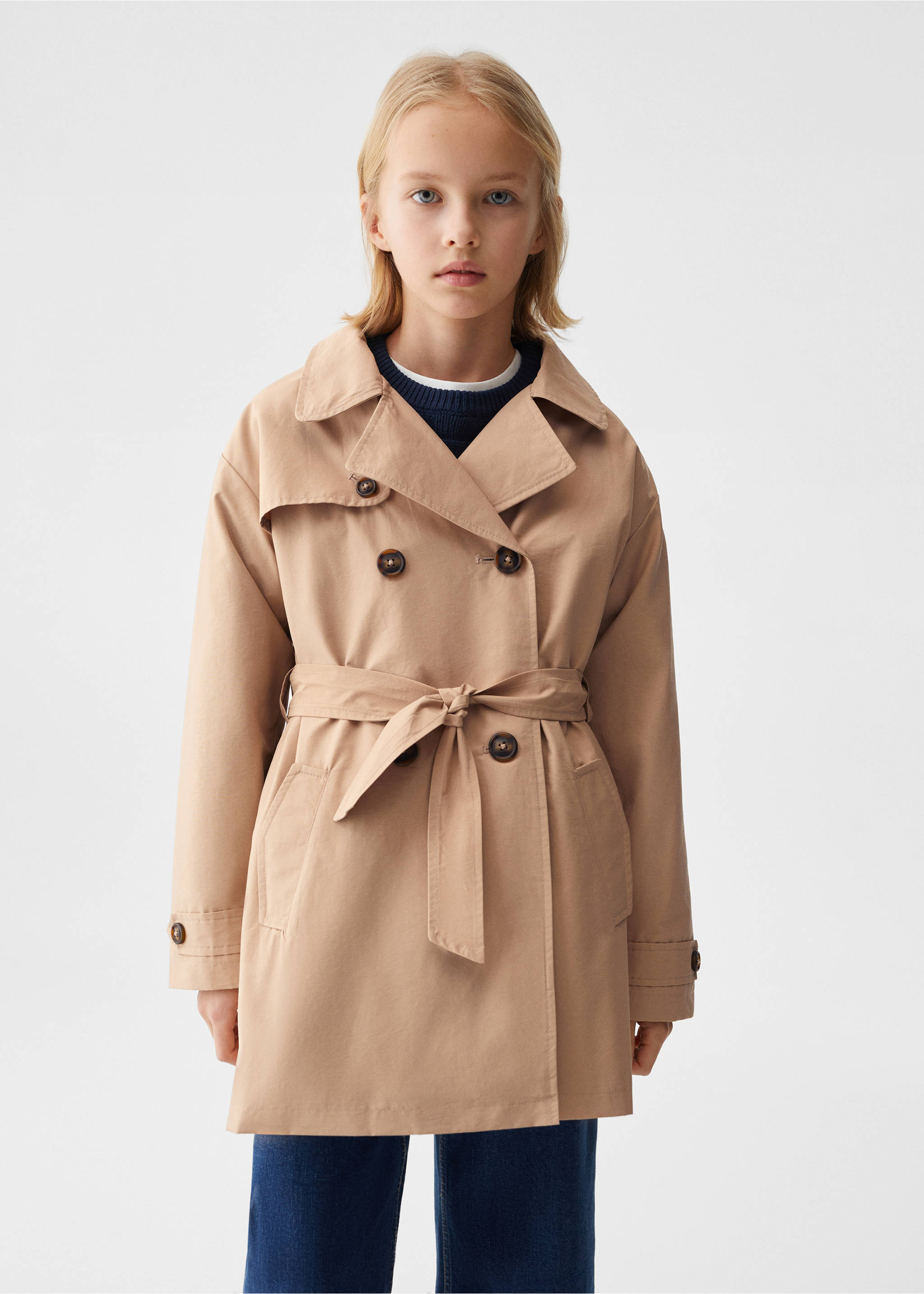 Trench gabardina cintura - Piano medio, Marrone medio. Ref: 67074443-00.