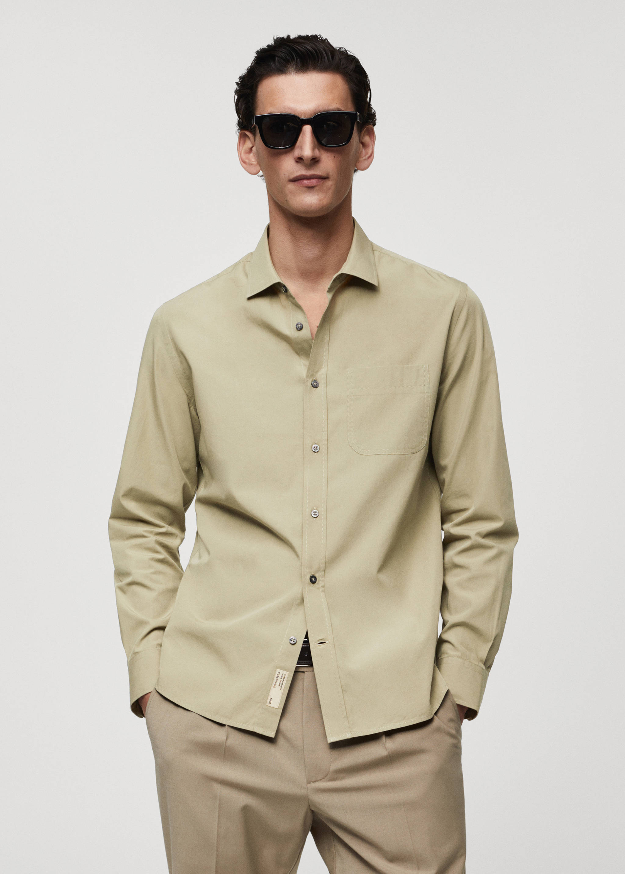 Poplin shirt with pocket - Medium plane