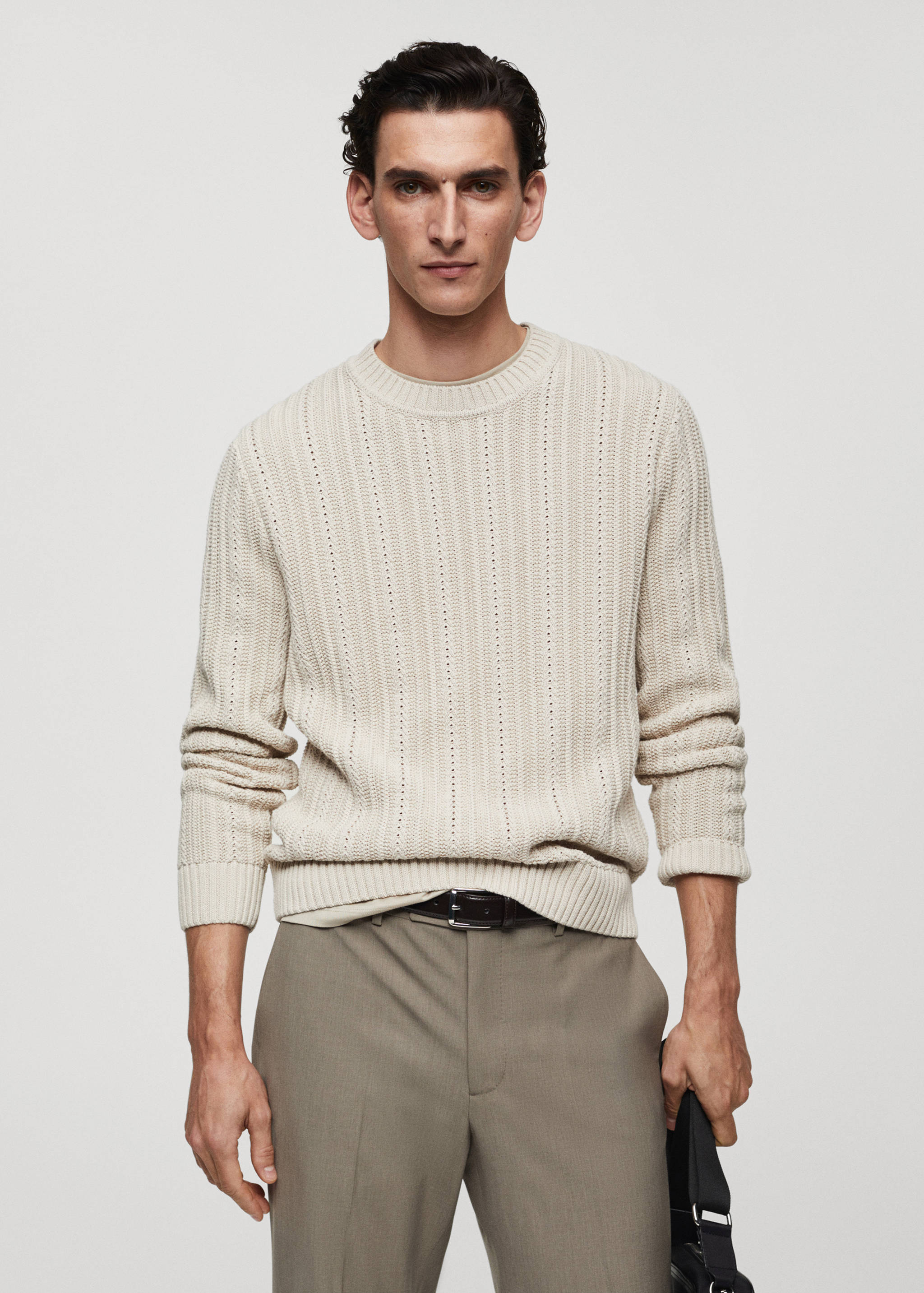 Contrasting knit sweater - Medium plane