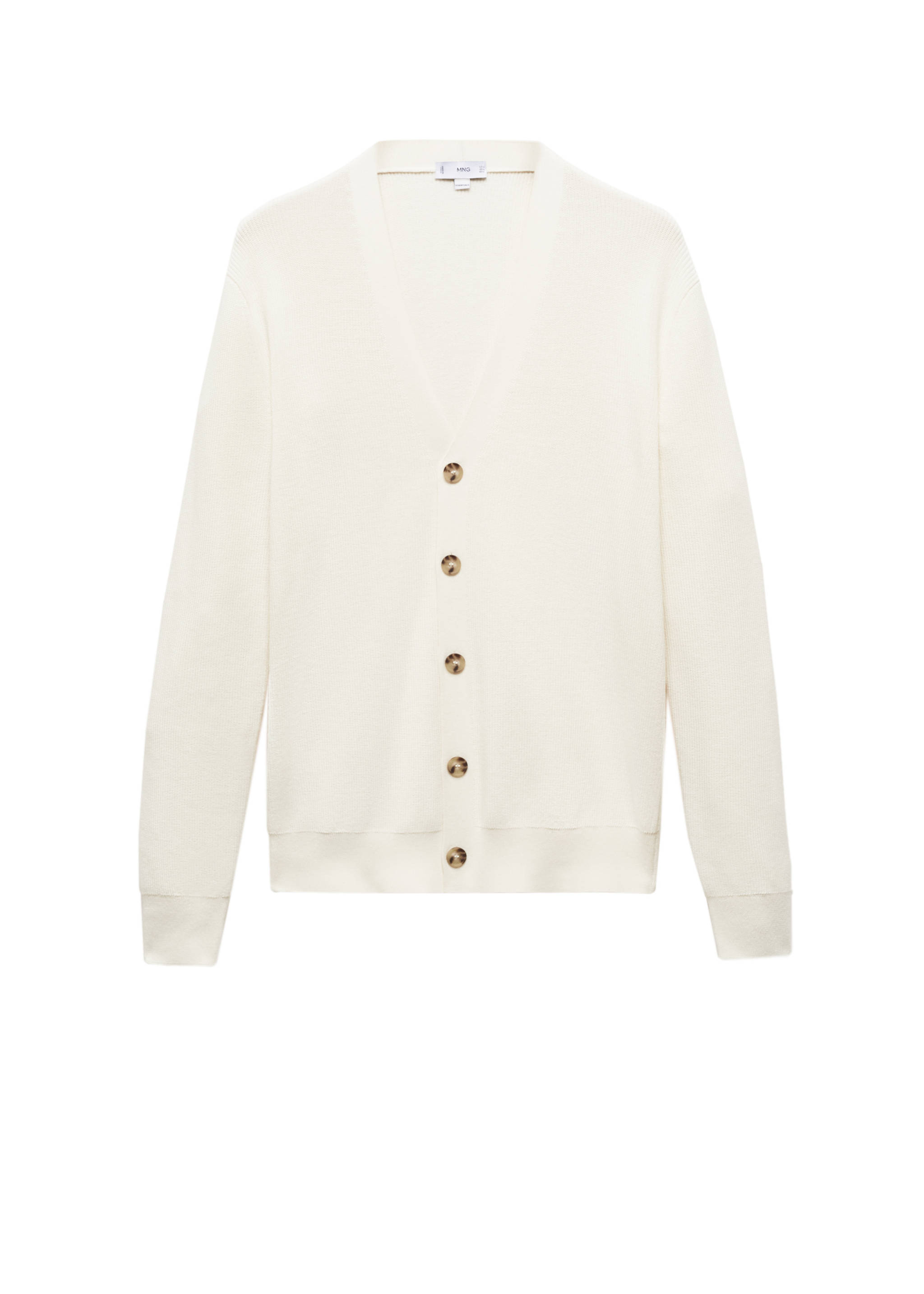 Geknöpfter Cardigan mit Rippstruktur - Detail des Artikels 9, Cremeweiß. Ref: 67074449-00.