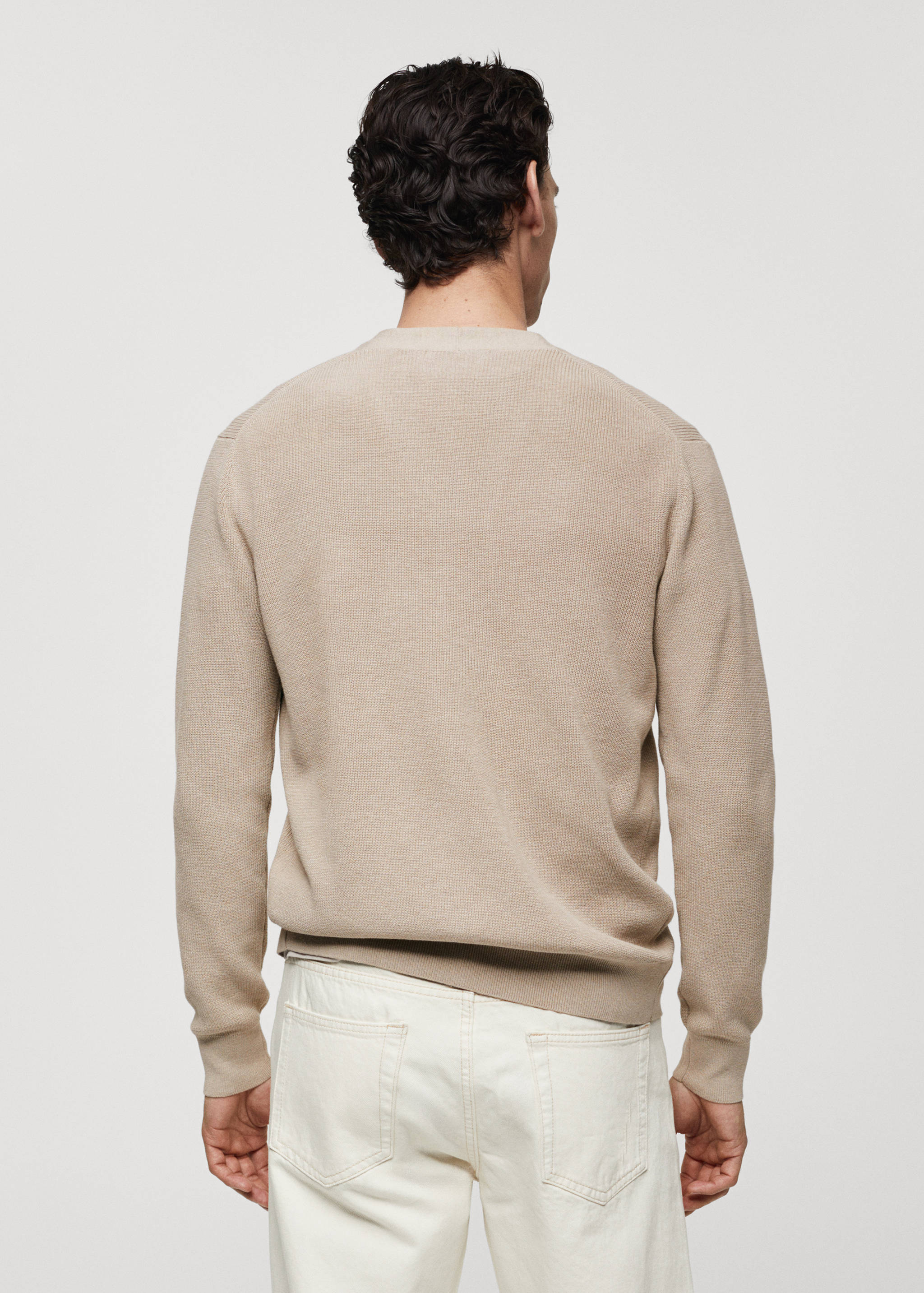 Buttoned ribbed cardigan - Reverse of the article