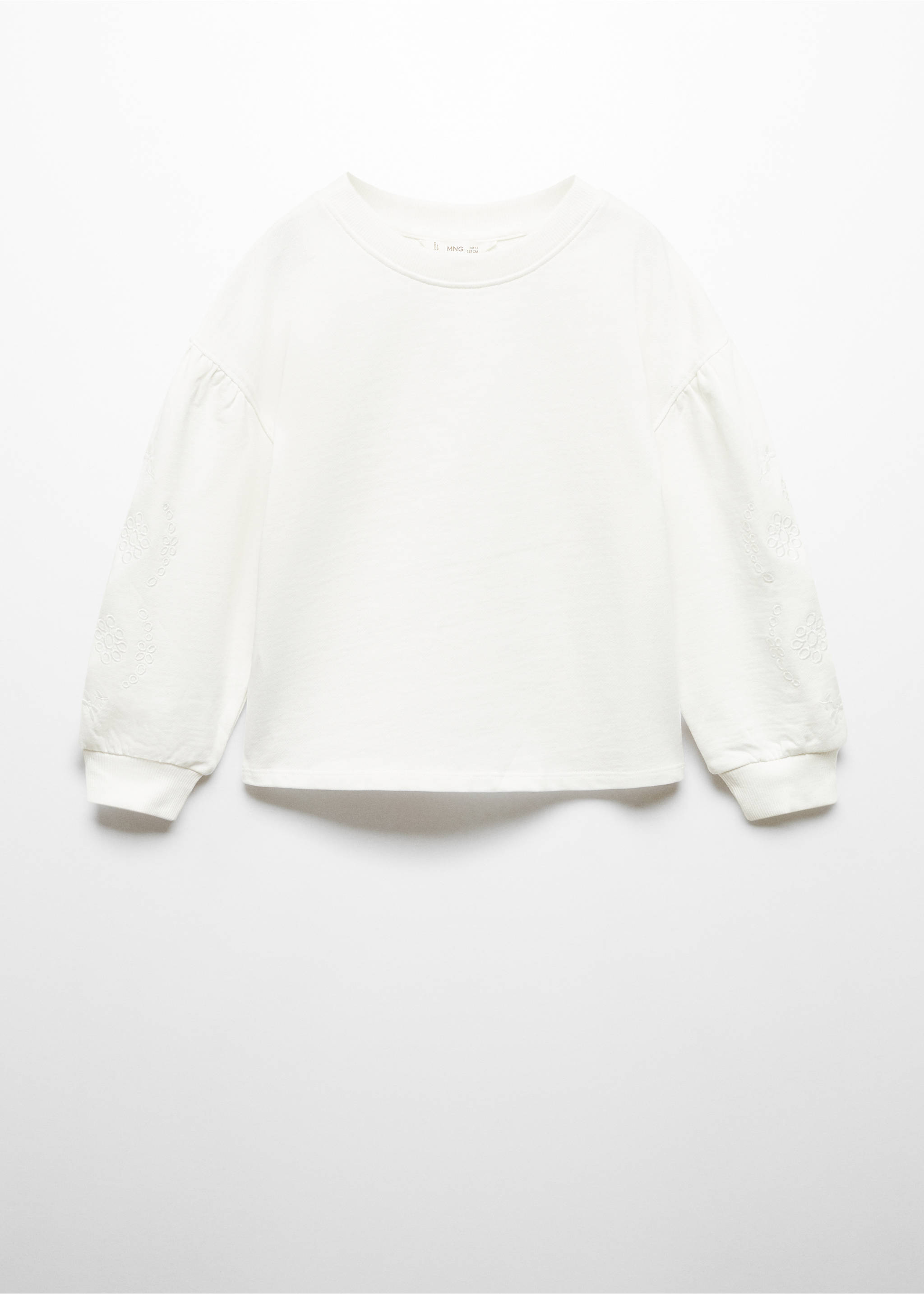 Embroidered sleeve sweatshirt - Article without model, Off White. Ref: 67074459-00.