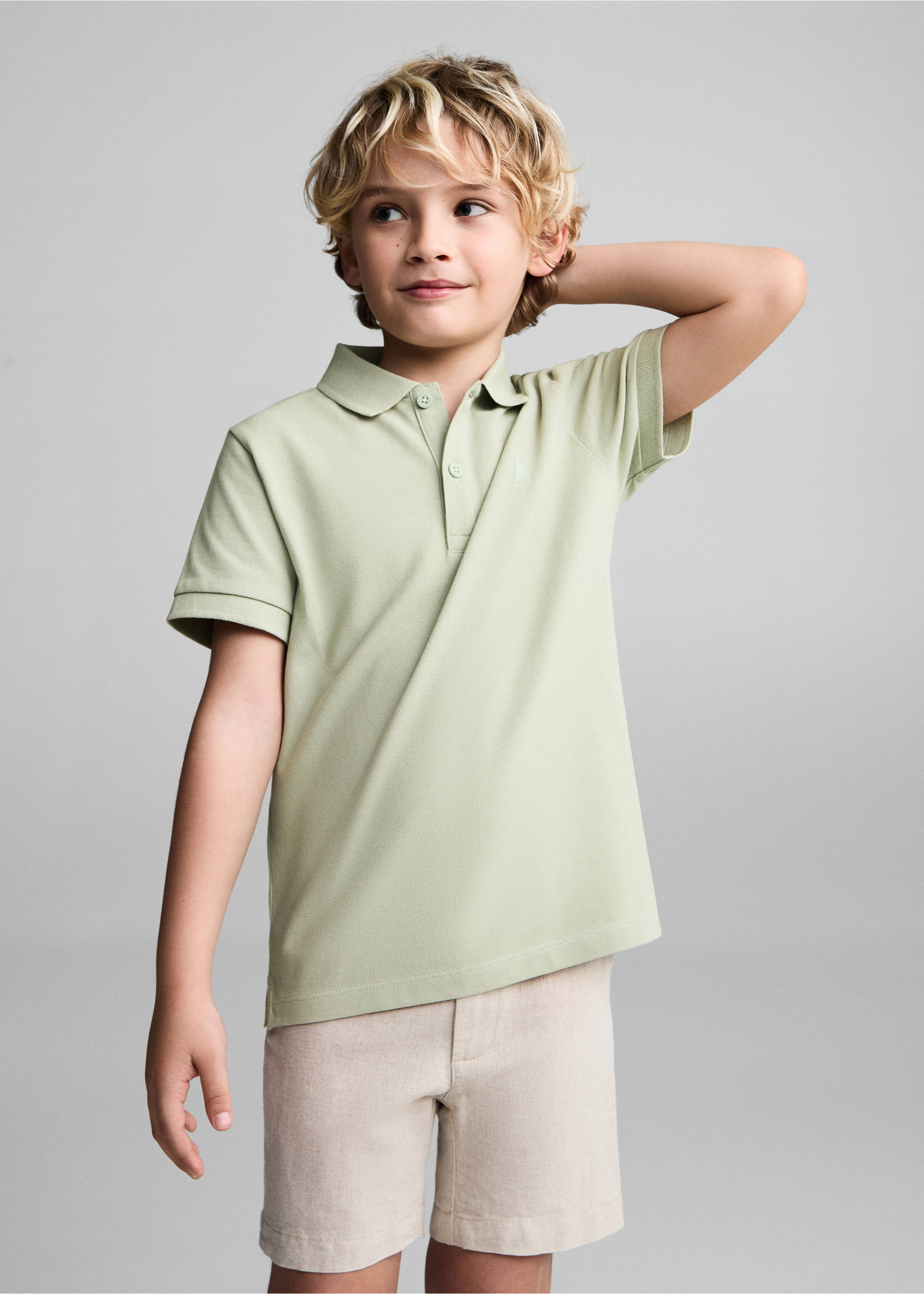 100% cotton polo shirt - Medium plane, Khaki. Ref: 67075137-00.
