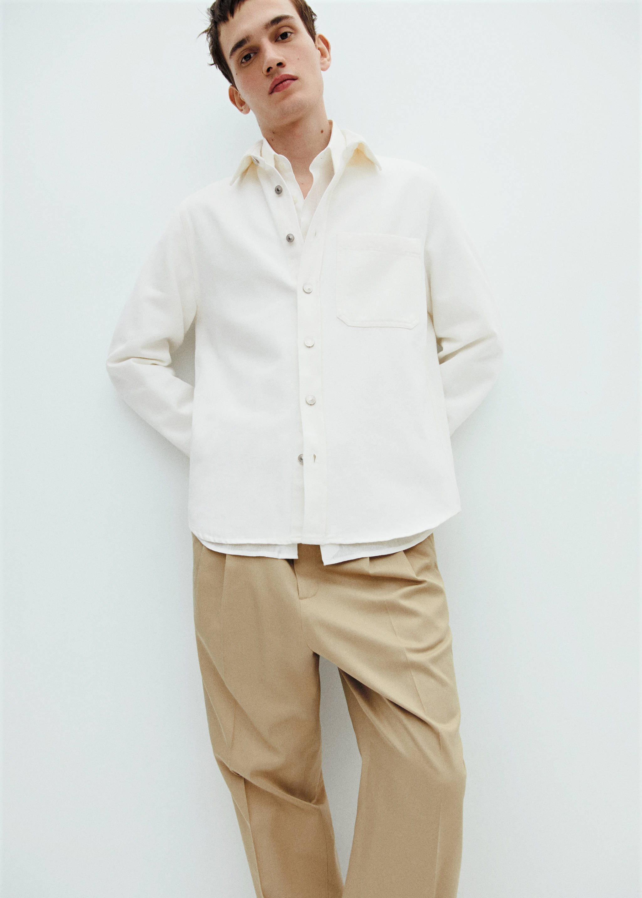Regular-fit cotton and linen overshirt - Details of the article 6