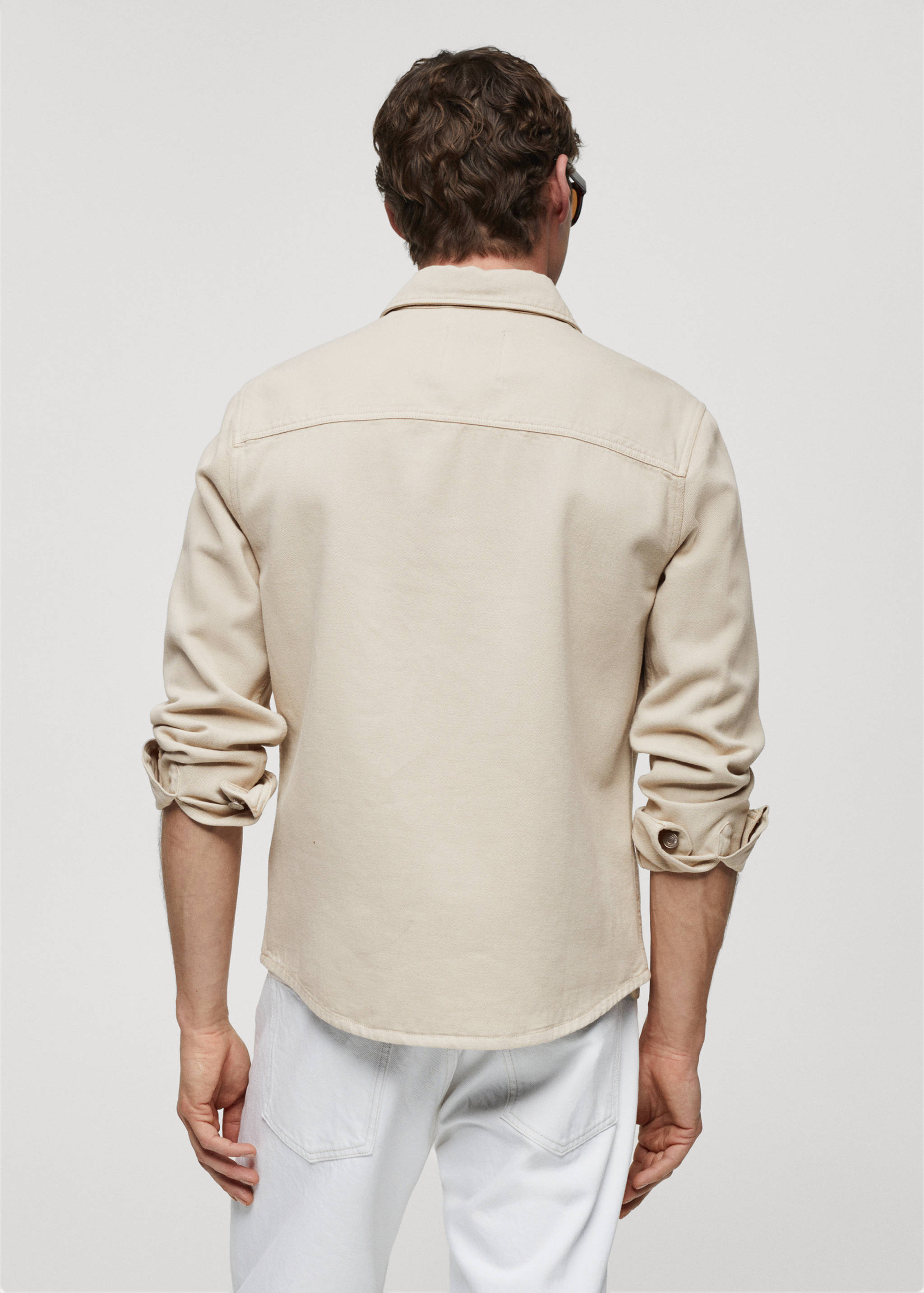 Regular-fit cotton and linen overshirt - Reverse of the article