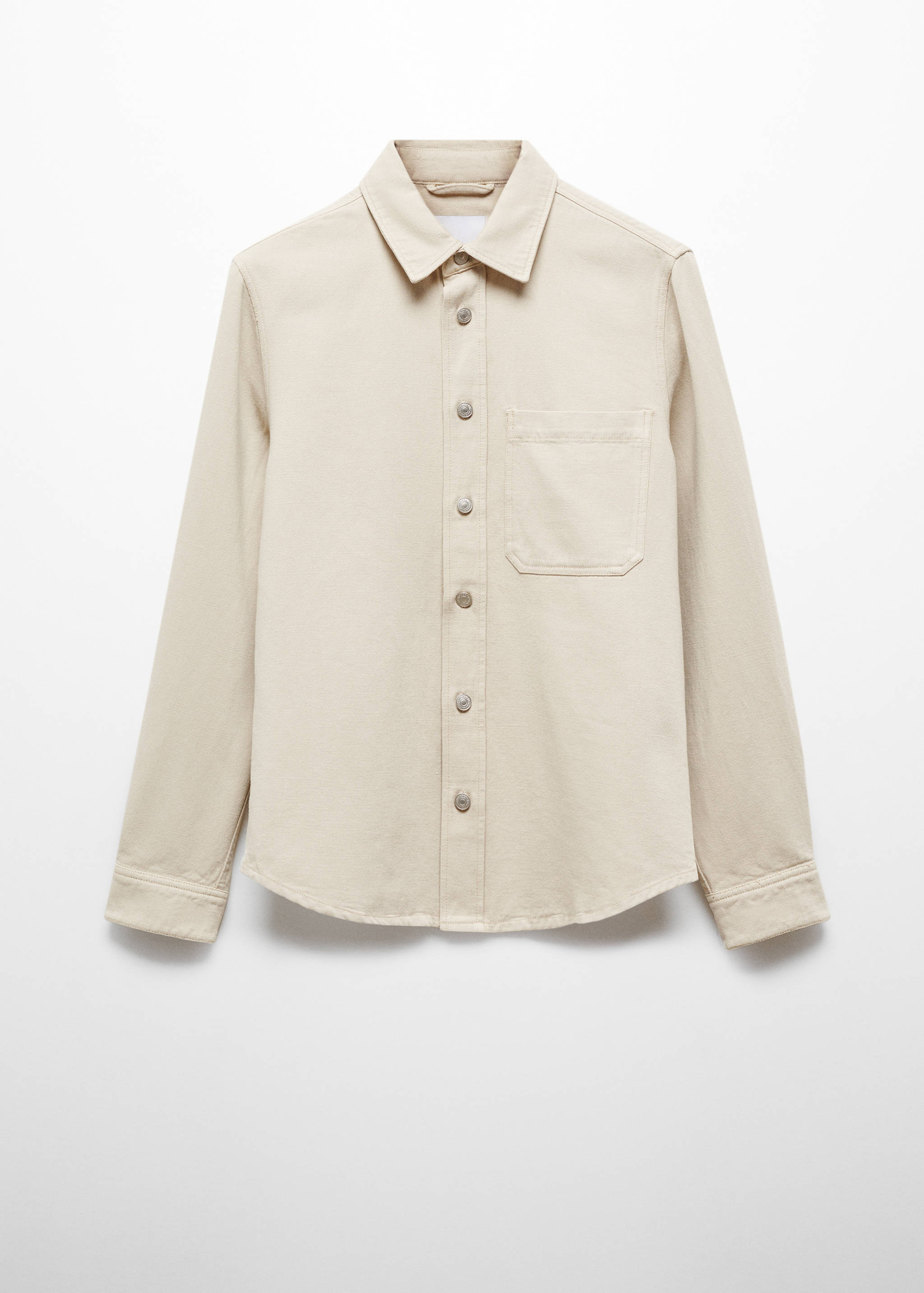 Regular-fit cotton and linen overshirt - Article without model