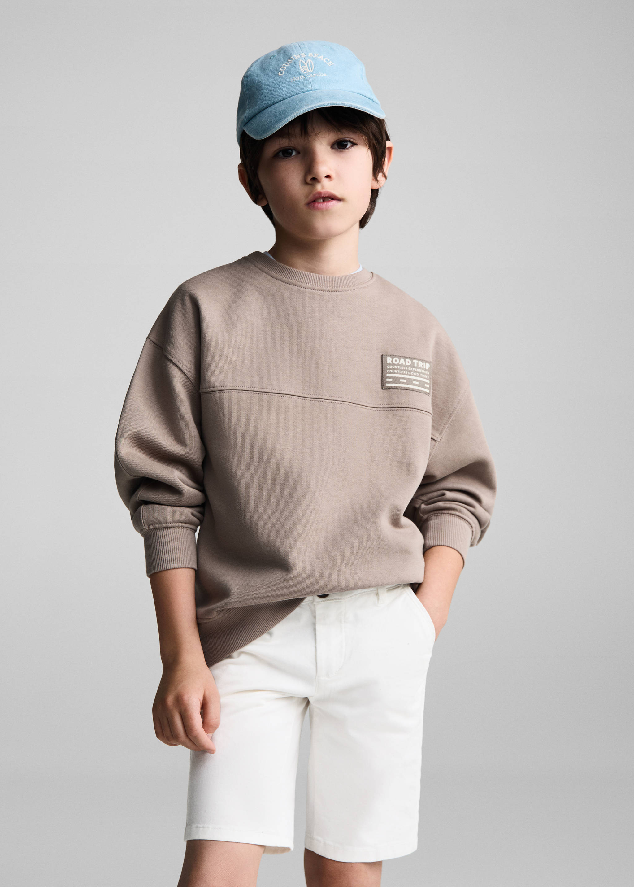 Slim-Fit-Bermudashorts im Chino-Stil aus Baumwolle - Mittlere Ansicht