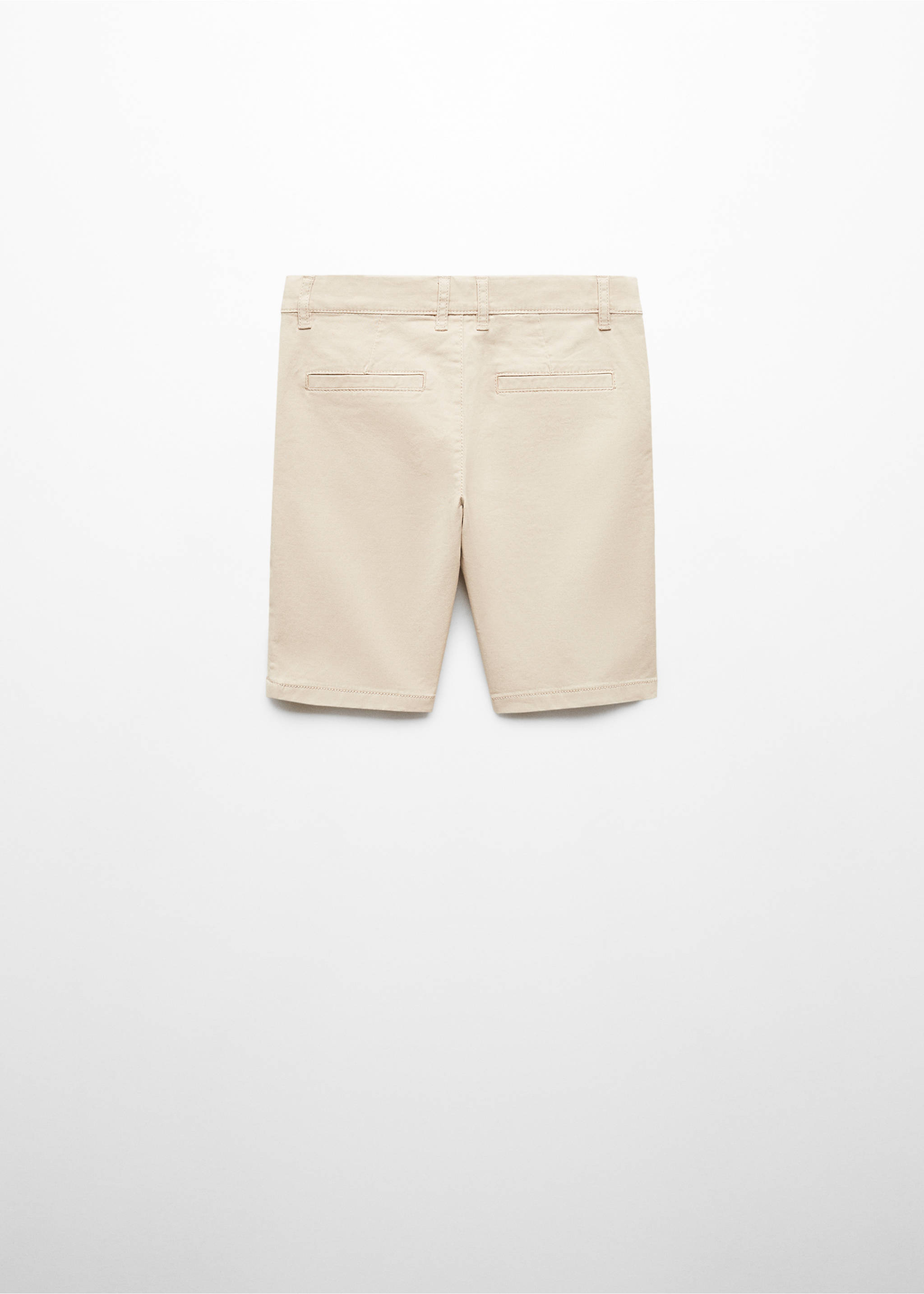 Slim-Fit-Bermudashorts im Chino-Stil aus Baumwolle - Rückseite des Artikels, Beige. Ref: 67075140-00.