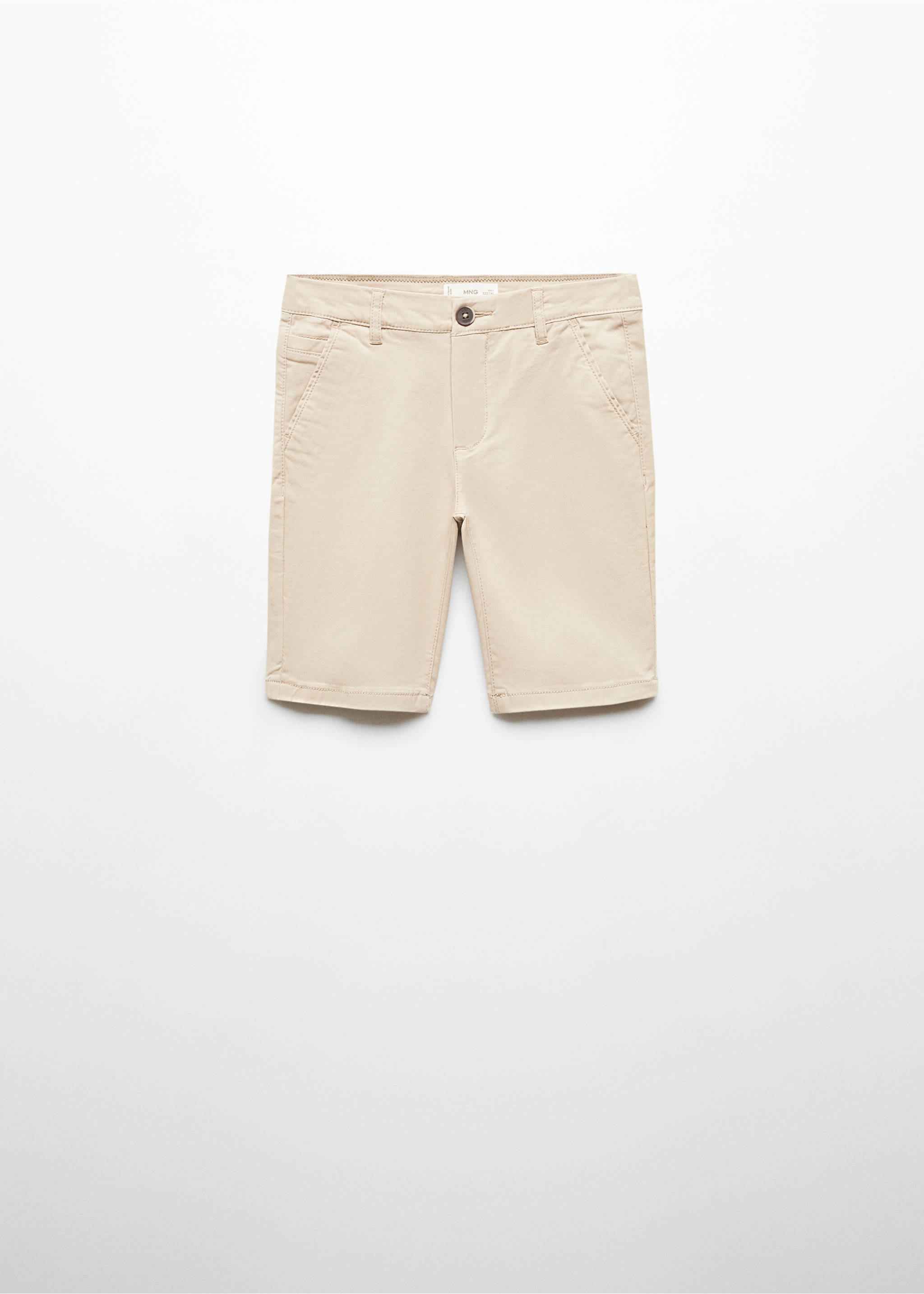 Slim-fit chino cotton bermuda shorts - Article without model, Beige. Ref: 67075140-00.
