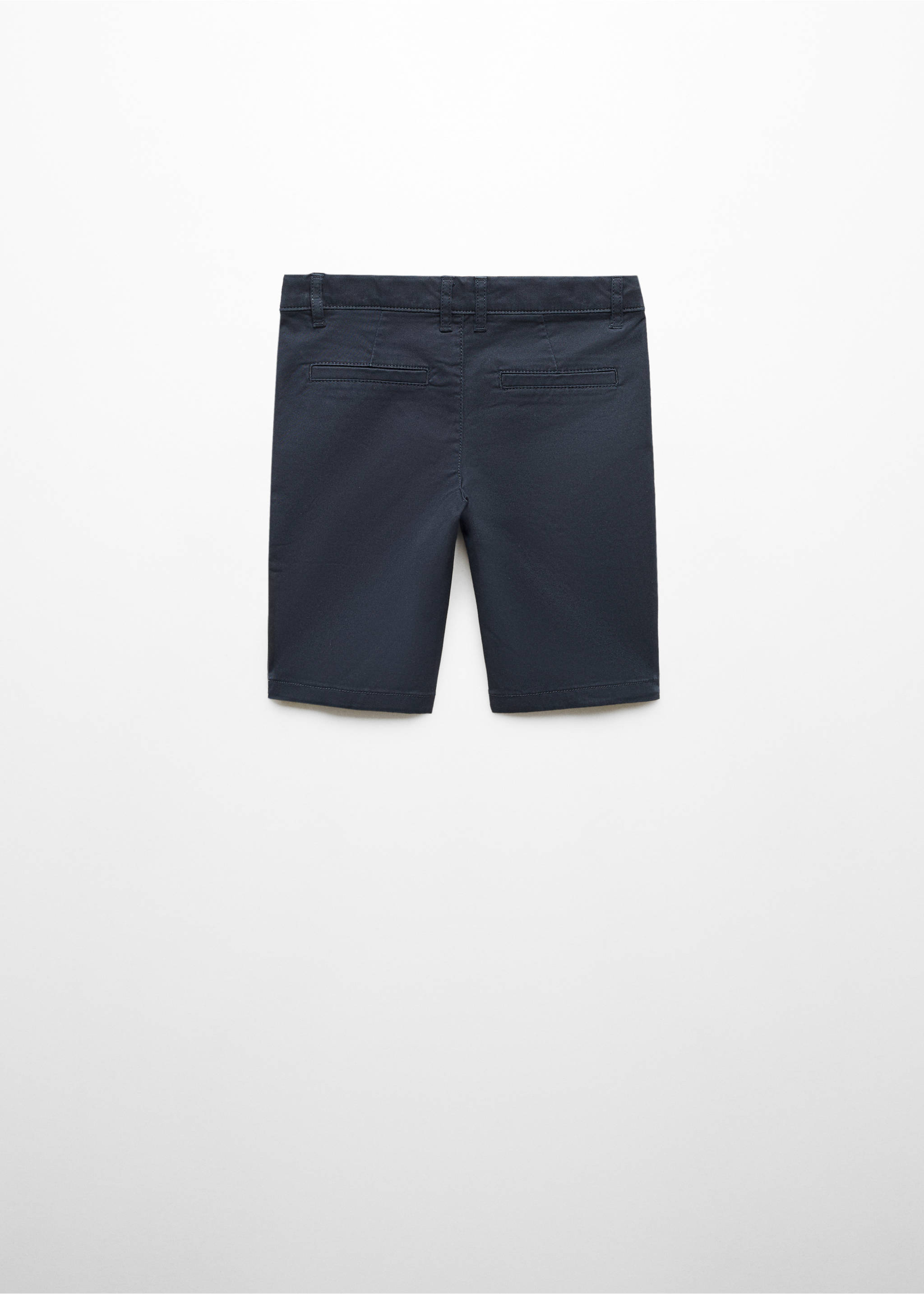 Slim-Fit-Bermudashorts im Chino-Stil aus Baumwolle - Rückseite des Artikels, Dunkles Marineblau. Ref: 67075140-00.