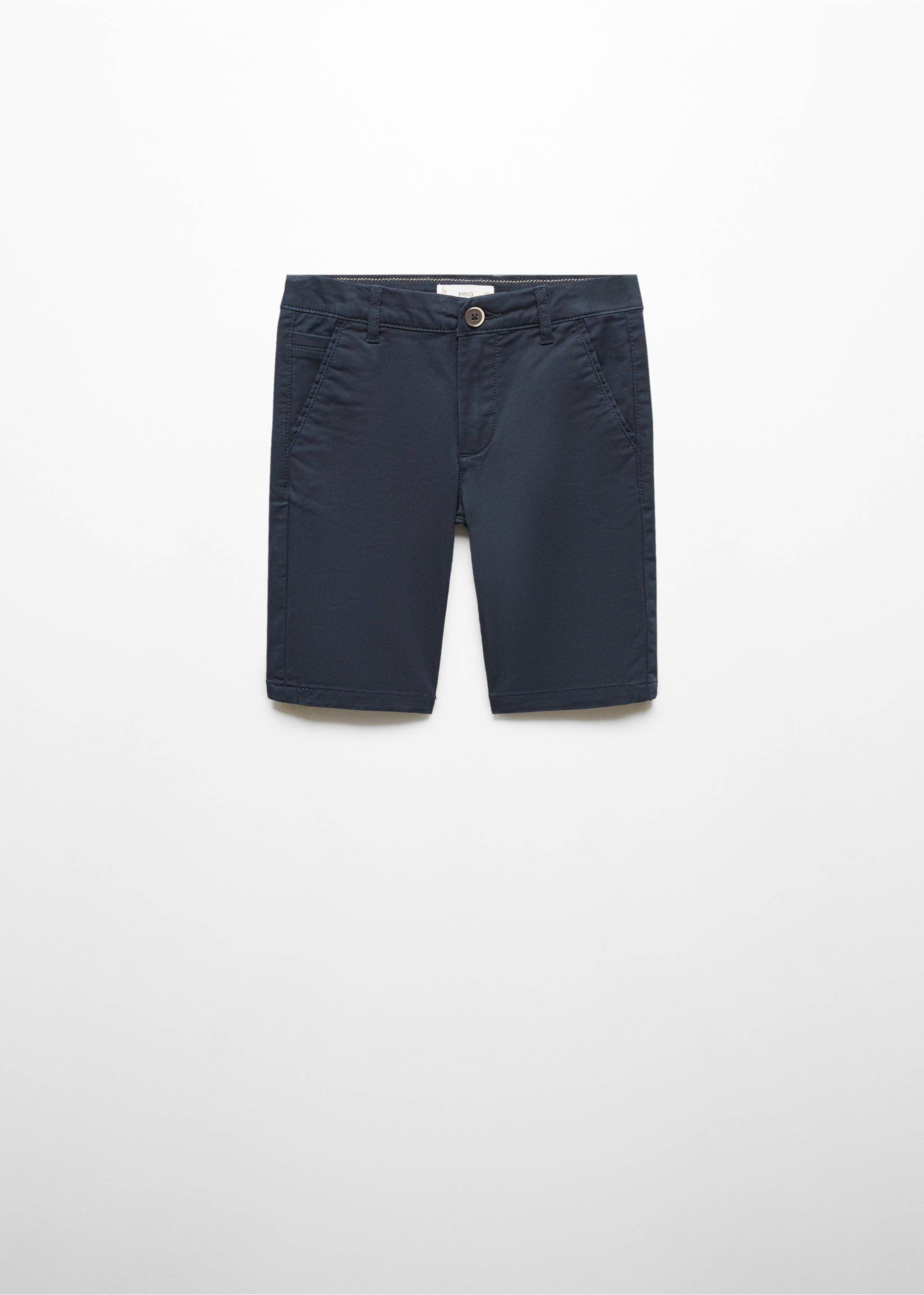 Slim-fit chino cotton bermuda shorts - Article without model, Dark Navy. Ref: 67075140-00.
