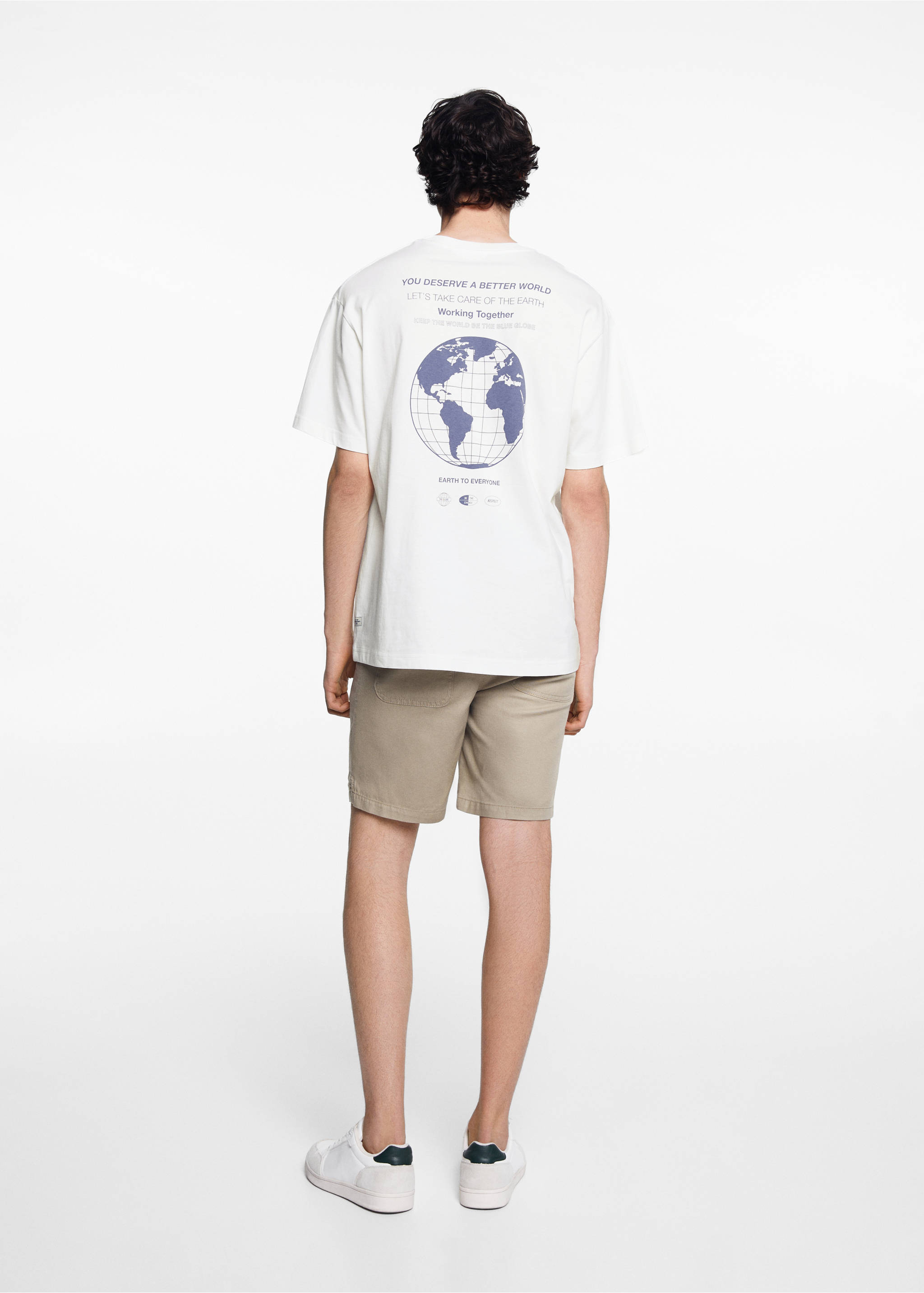 Short-sleeved printed t-shirt - Reverse of the article, Off White. Ref: 67075142-00.